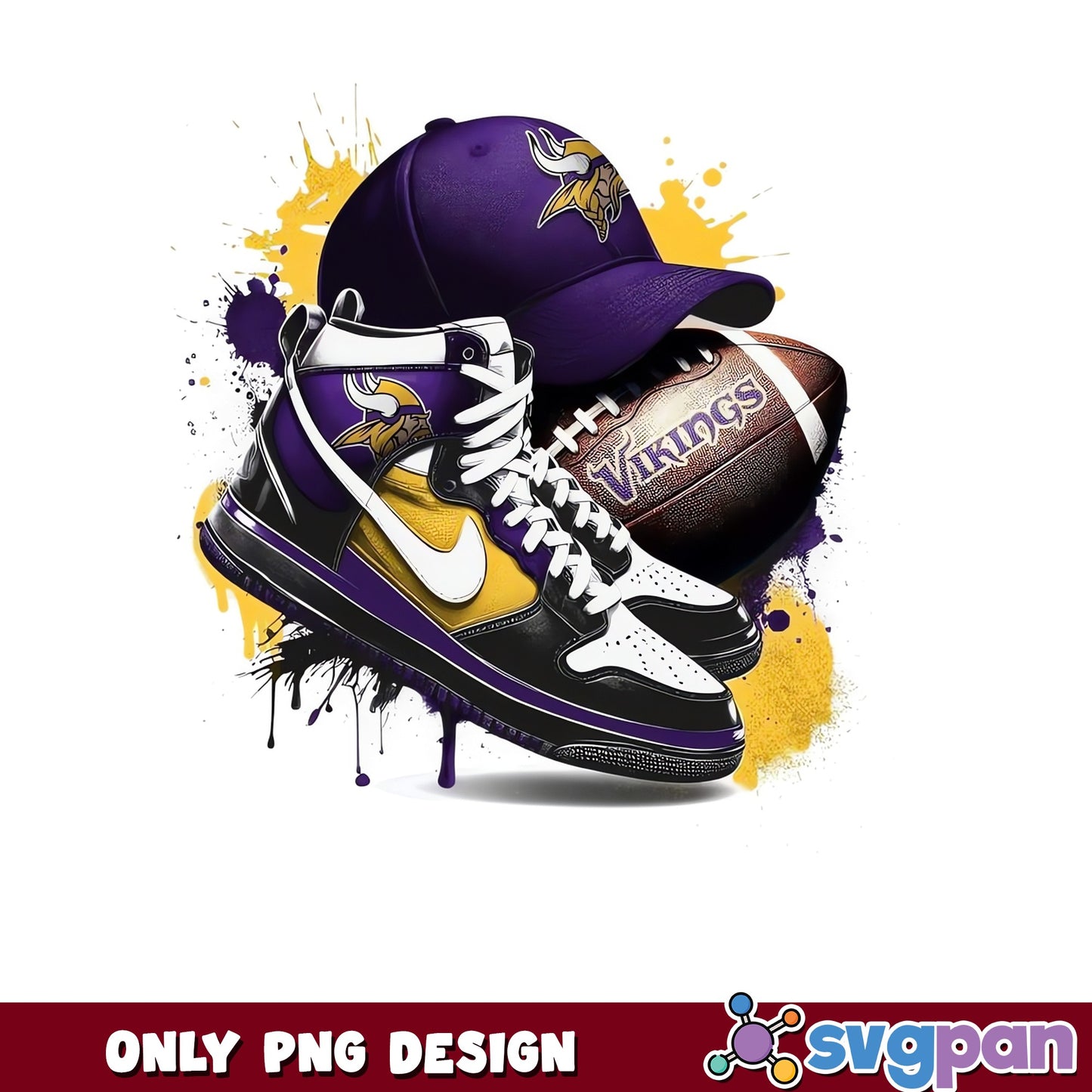Minnesota Vikings Sneaker PNG, Vikings Football PNG, NFL PNG