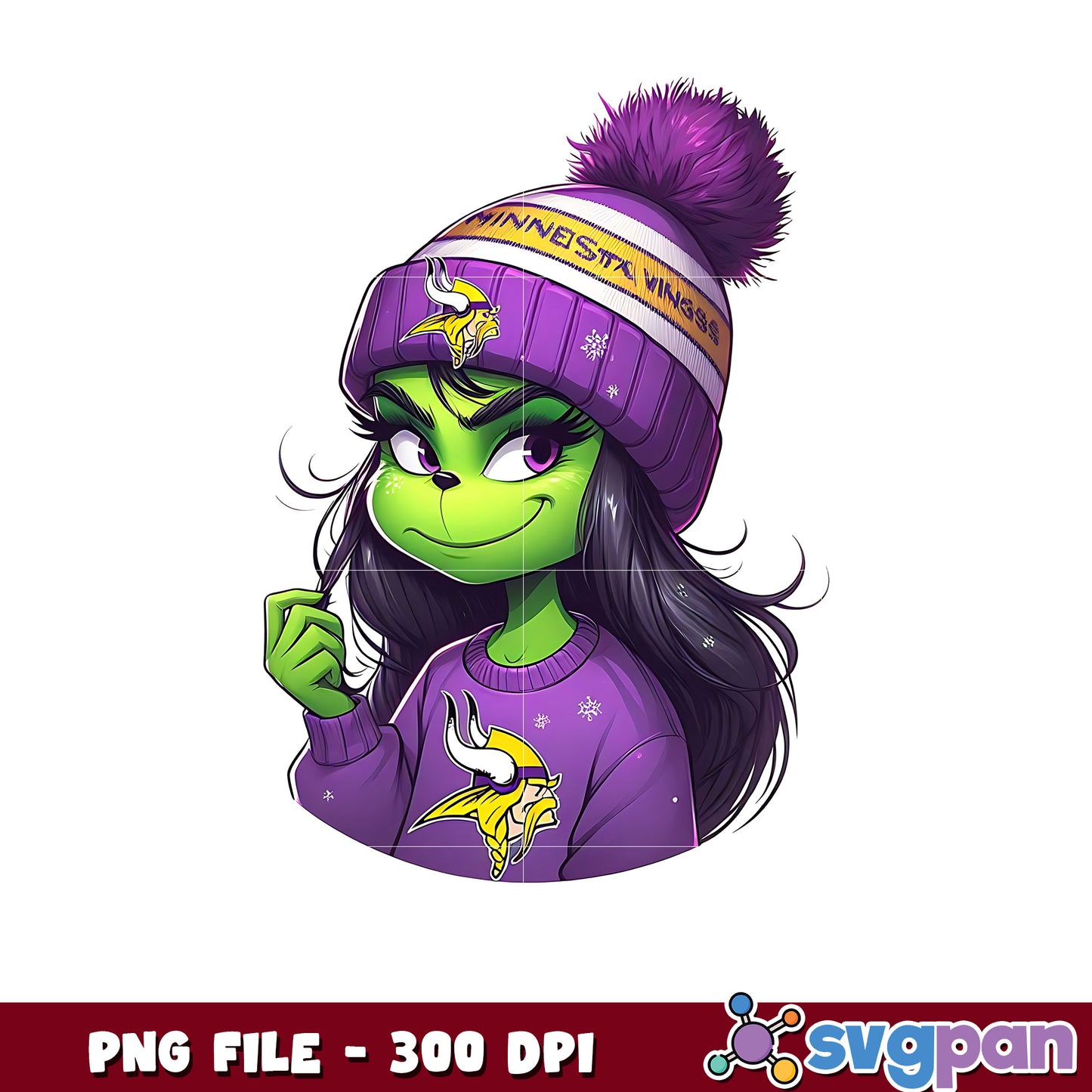 Minnesota vikings girl grinch png, nfl playoffs png, nfl football png