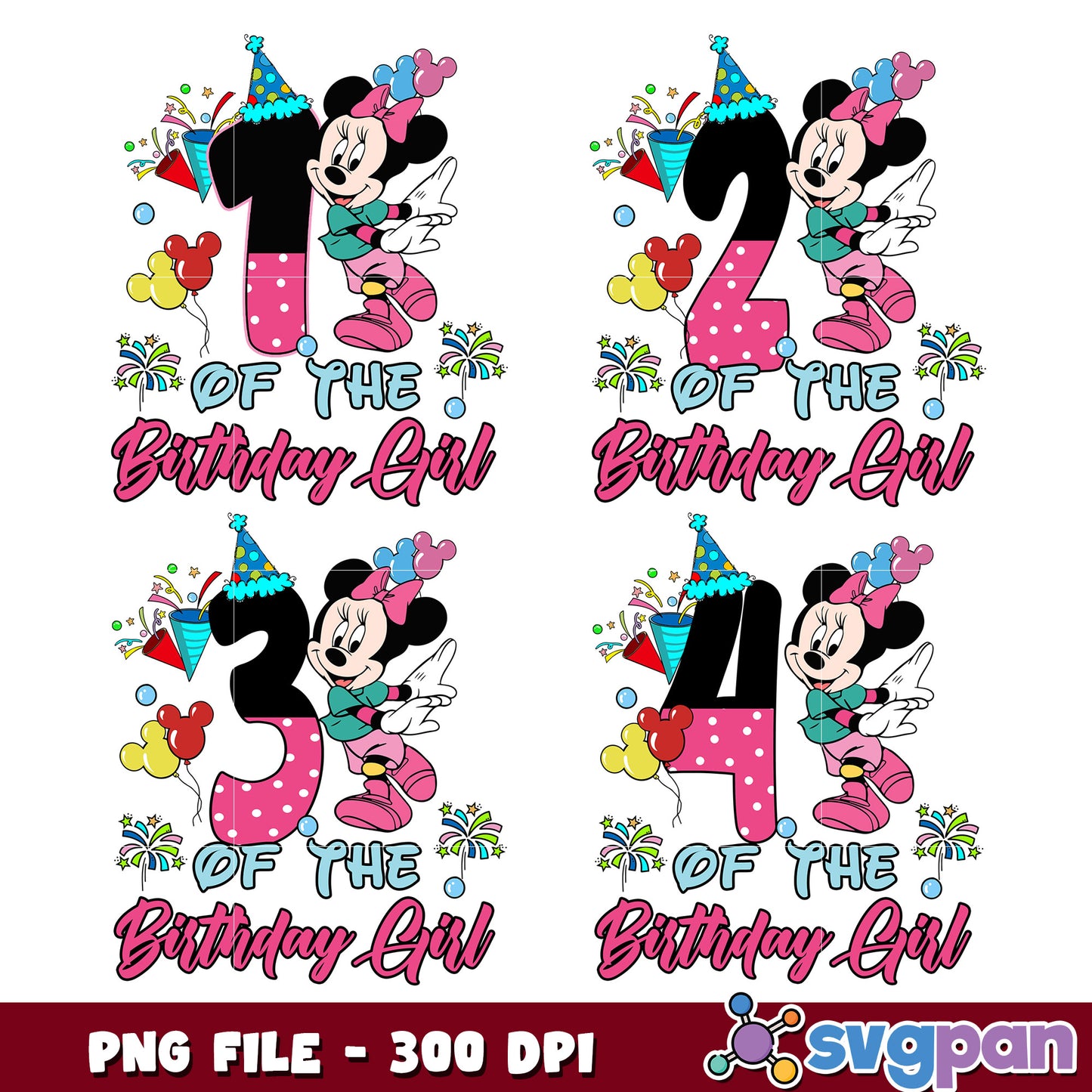 Minnie Mouse Birthday Bundle PNG