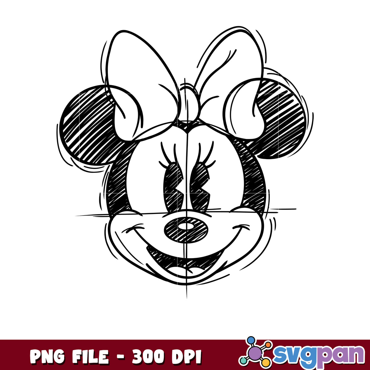 Minnie Mouse PNG Sketch Drawing