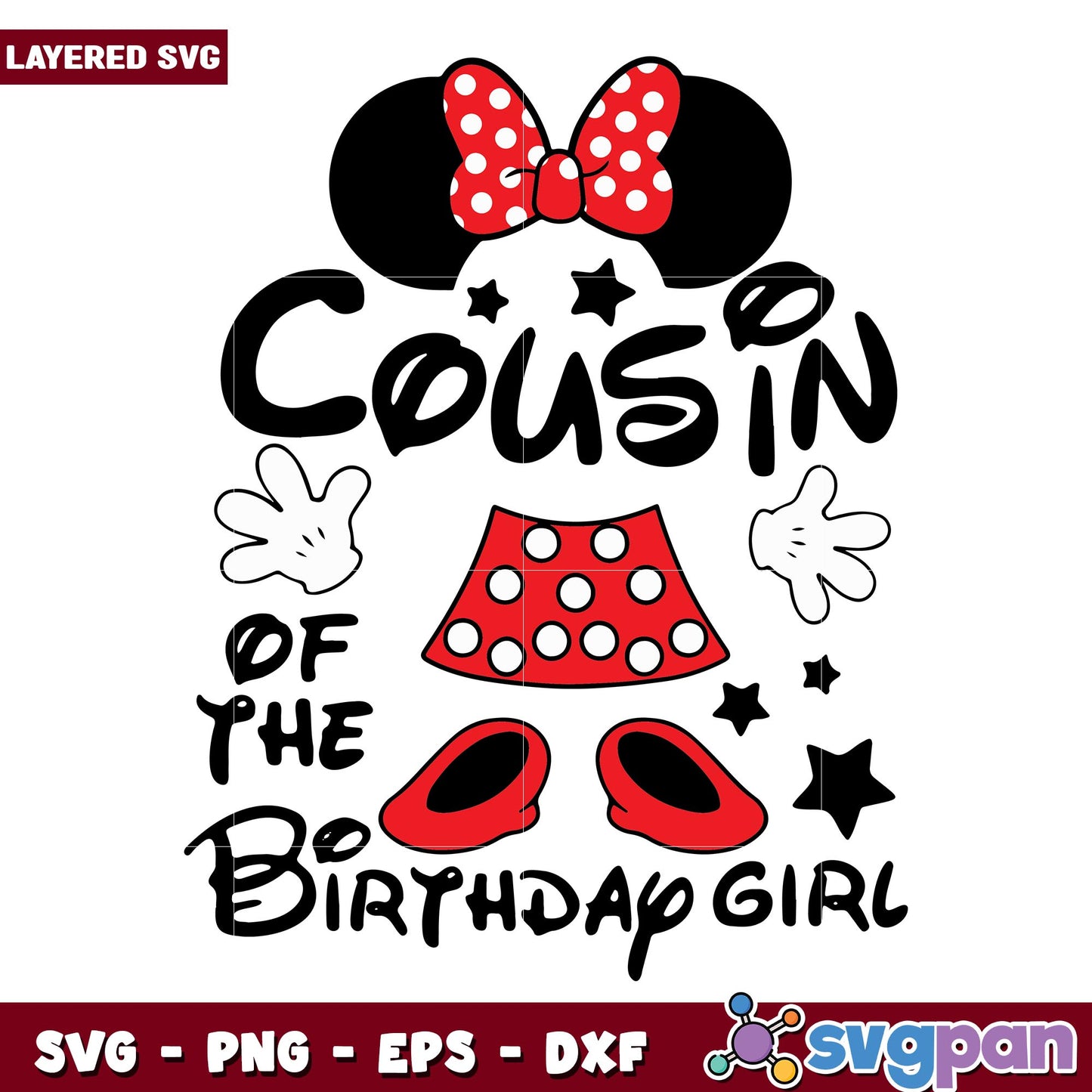 Minnie Disney Cousin svg, Disney characters svg, Digital Download