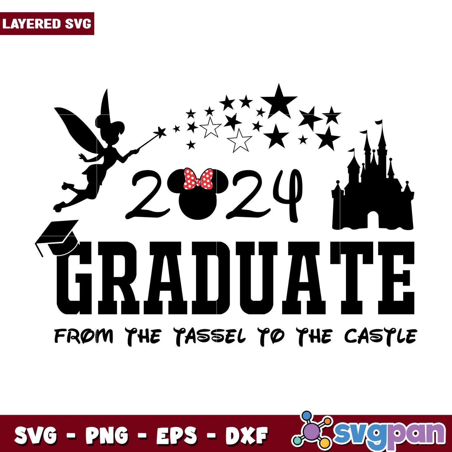 Minnie Disney Graduate From The Tassel To The Castle 2024 svg, Disney characters svg, Digital Download