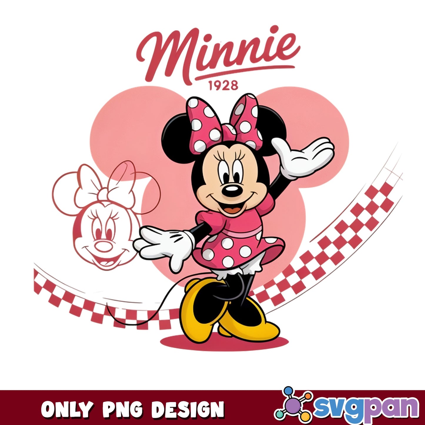 Minnie Mouse 1928 PNG, Disney Minnie PNG, Mickey Mouse PNG