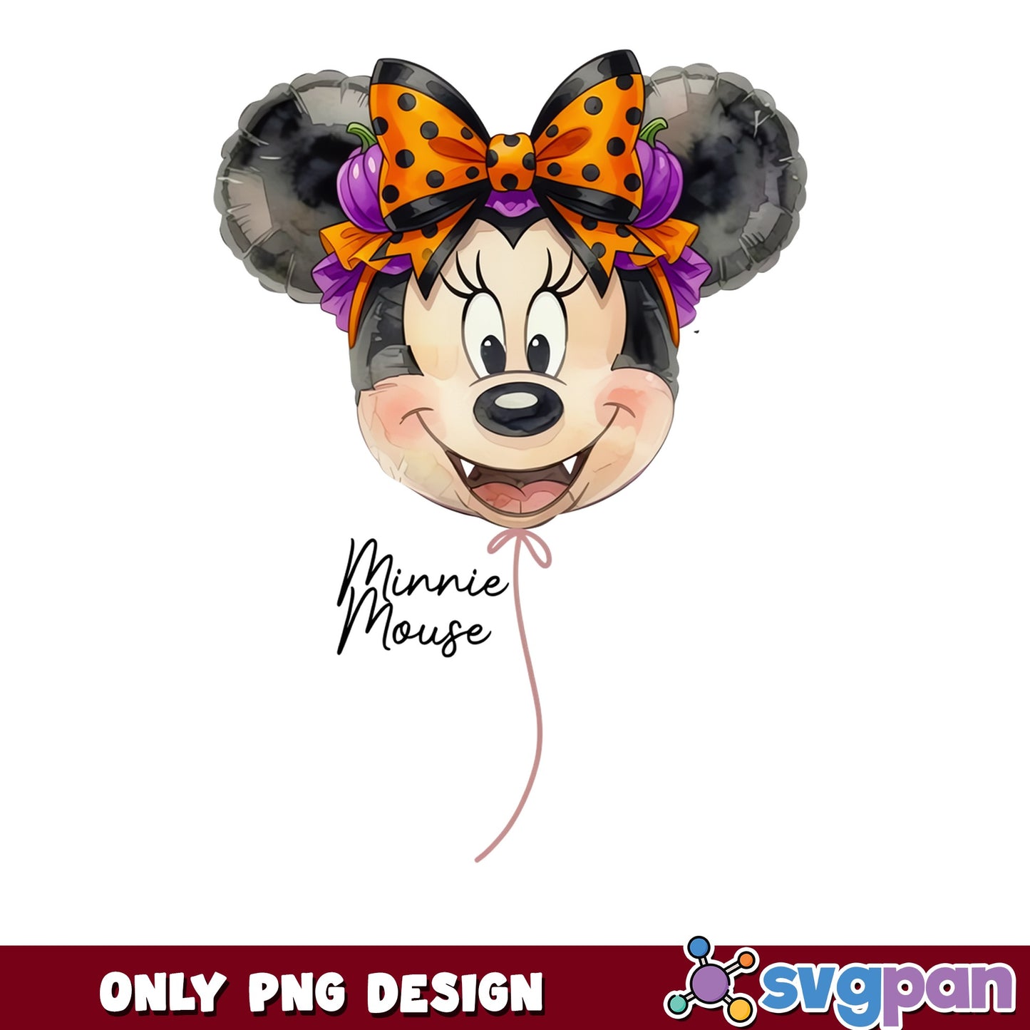 Minnie Mouse Halloween Balloon PNG, Disney PNG, Halloween PNG