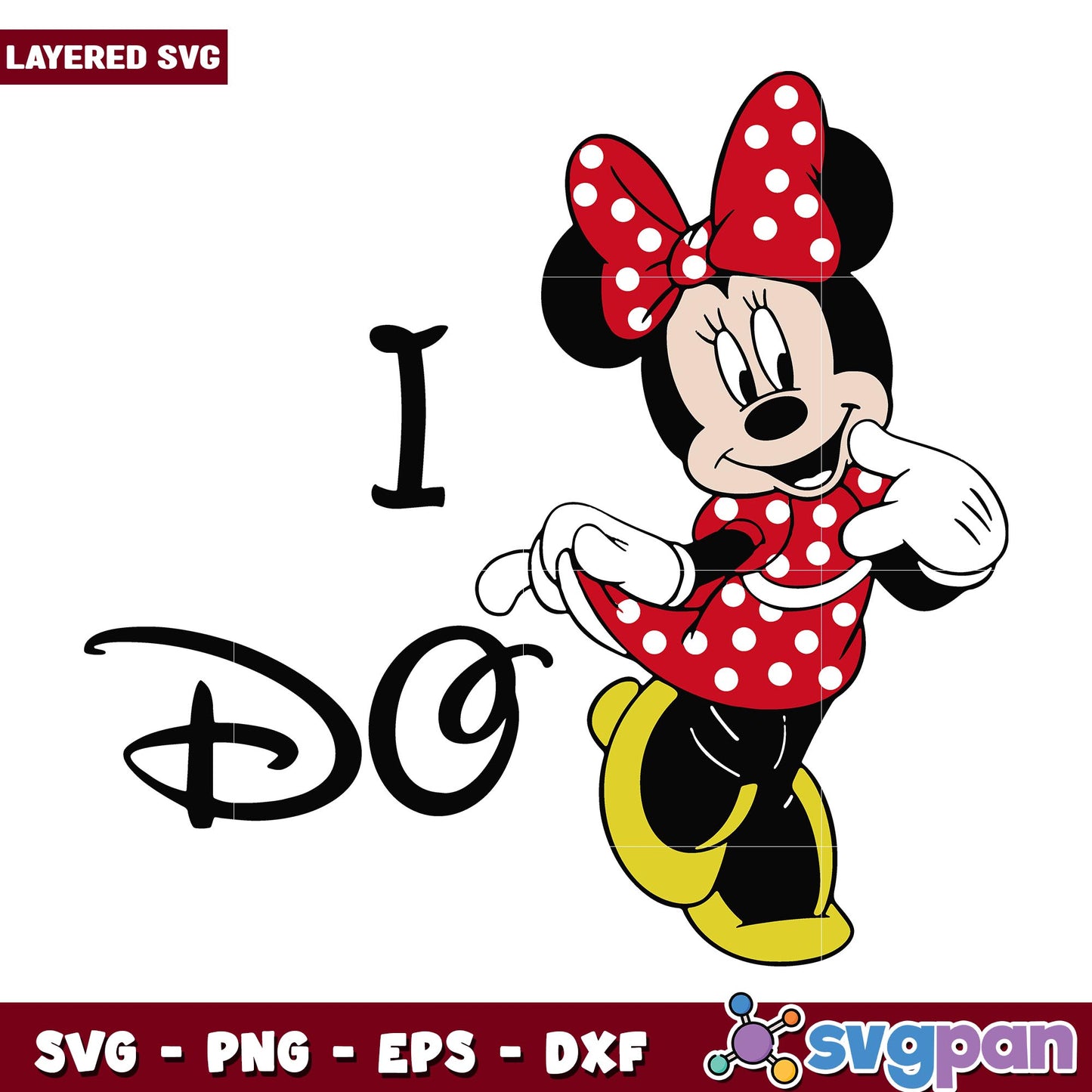 Minnie Mouse i do svg, Disney characters svg, Digital Download