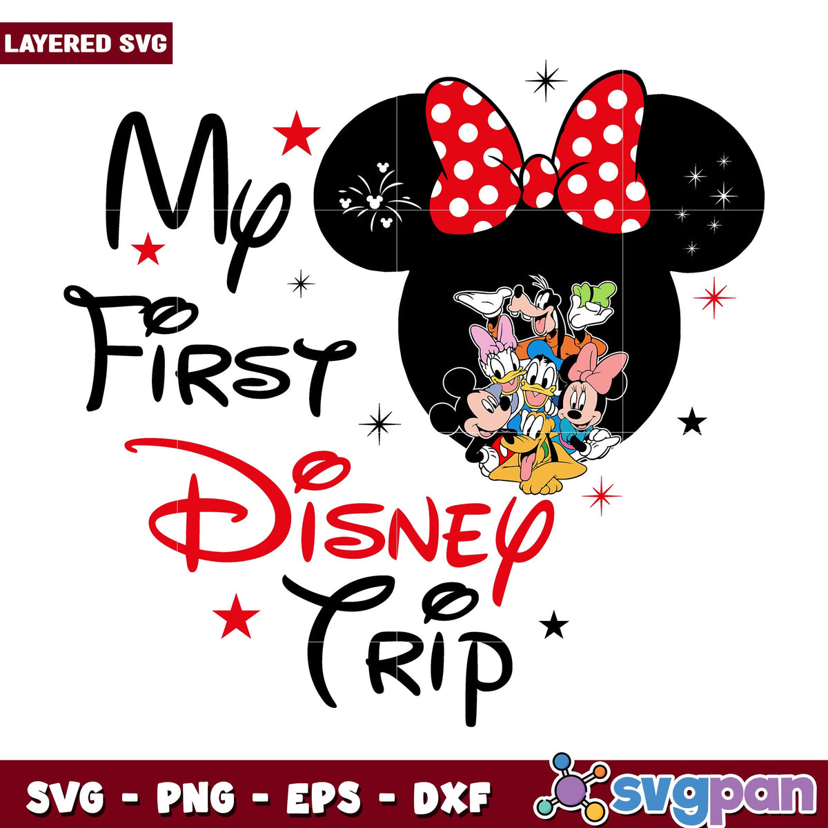 Minnie and friends My First Disney Trip svg, Disney characters svg, Digital Download