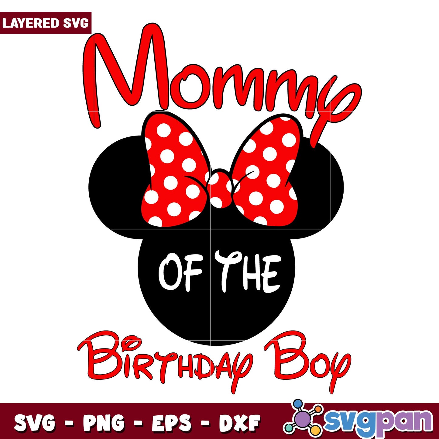Minnie disney mommy of the birthday boy svg, Disney characters svg, Digital Download
