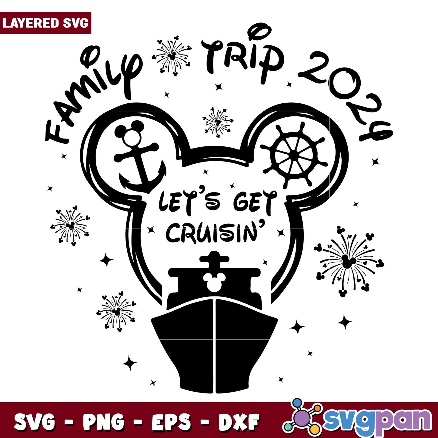 Minnie let's cruise 2024 svg, Disney characters svg, Digital Download