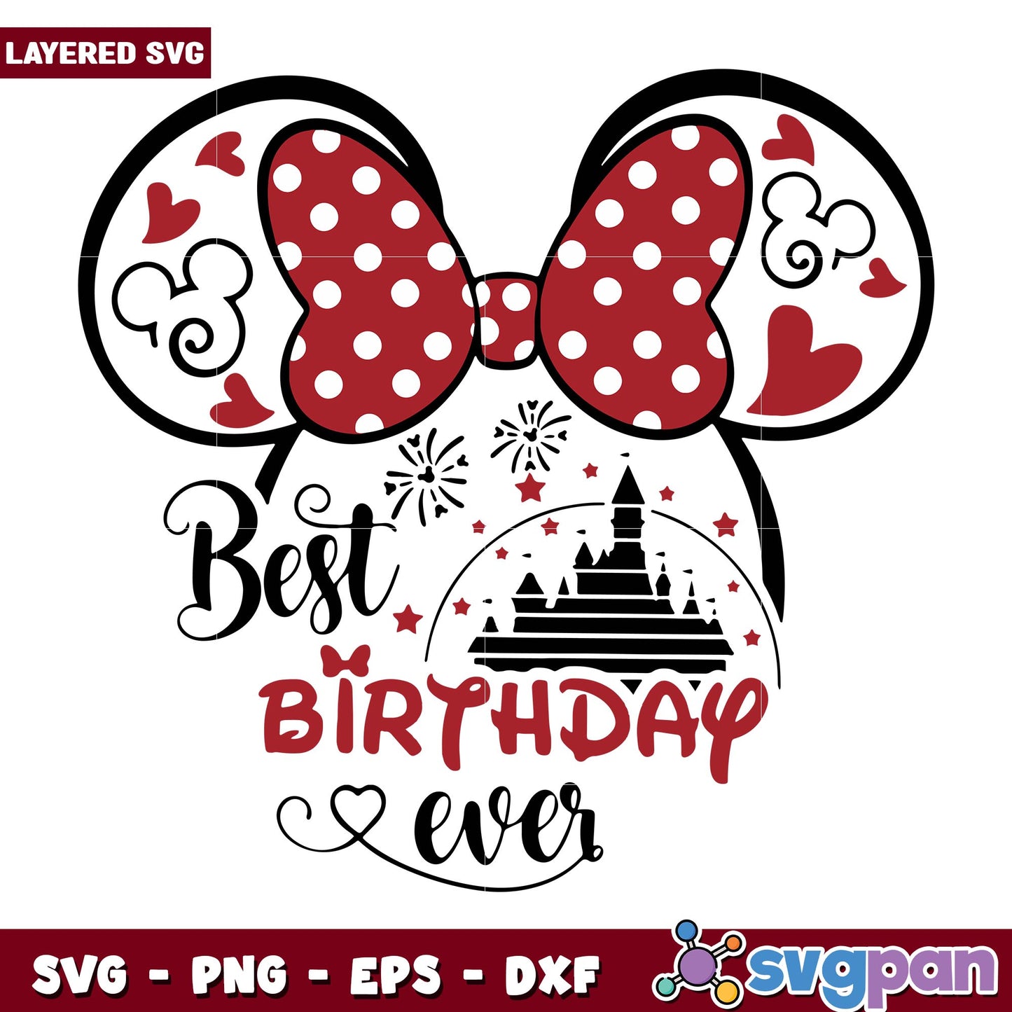Minnie mouse best birthday ever svg, Disney characters svg, Digital Download