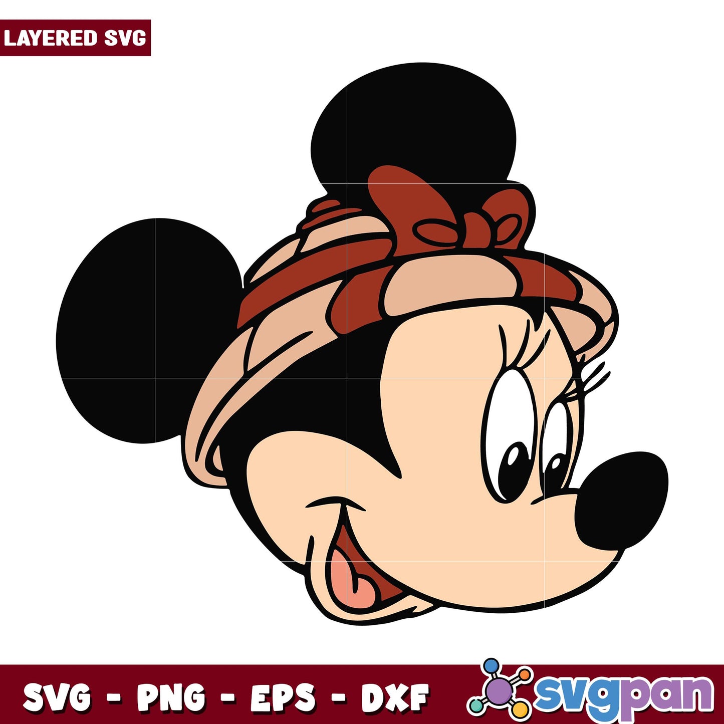 Minnie mouse face svg, Disney characters svg, Digital Download