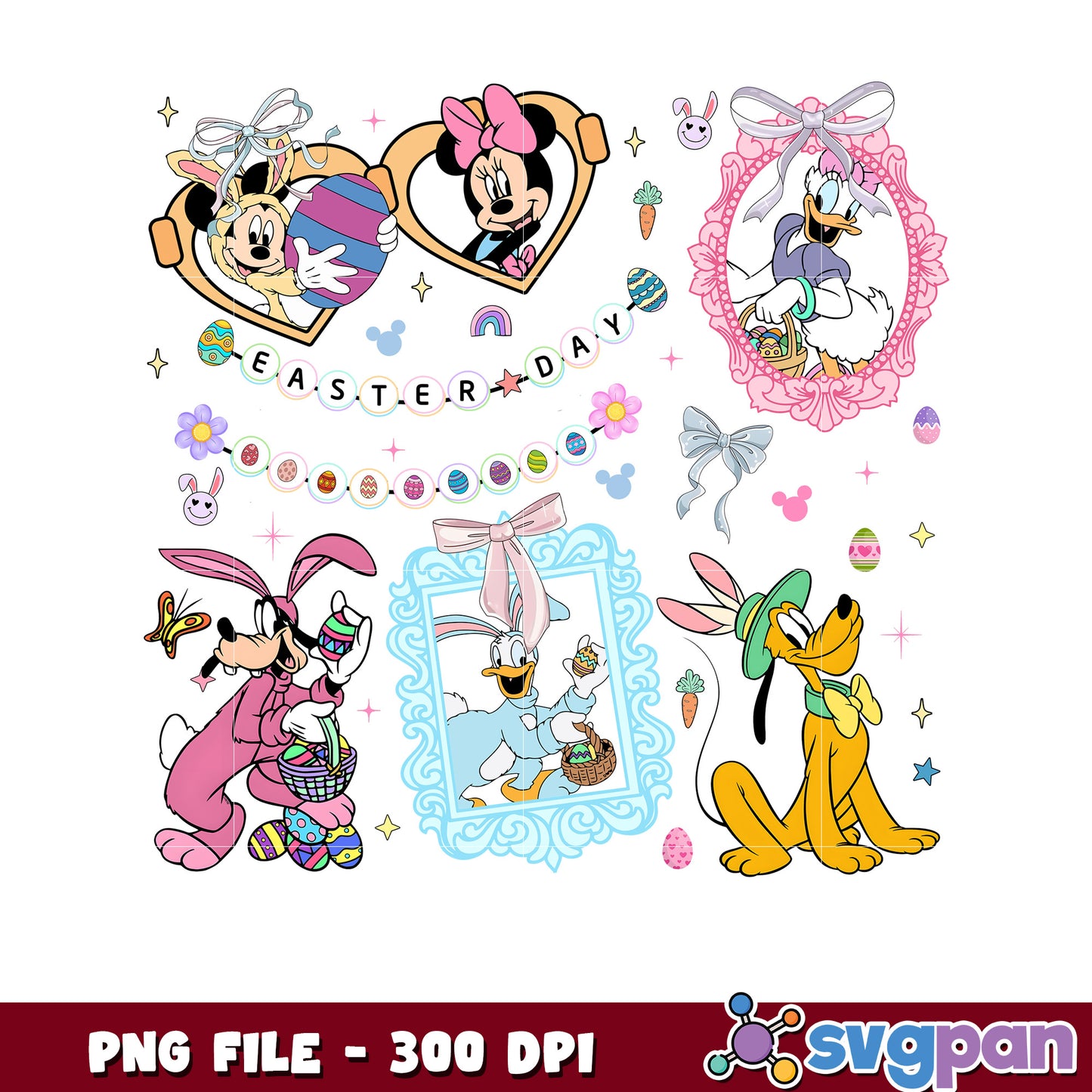 Minnie and daisy png, cute disney friends png, minnie mouse and daisy duck png