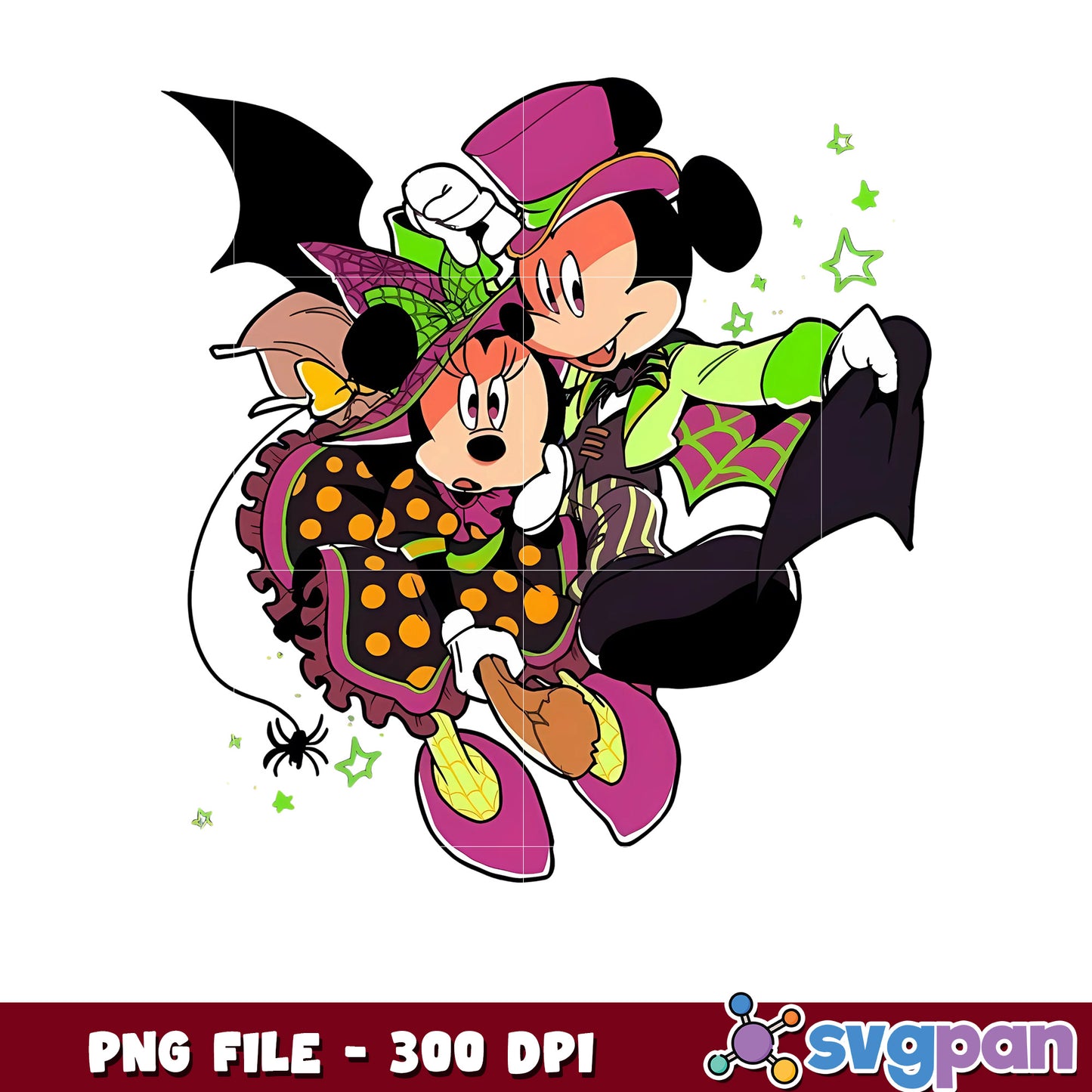 Minnie and mickey design png, spooky halloween png, happy halloween png