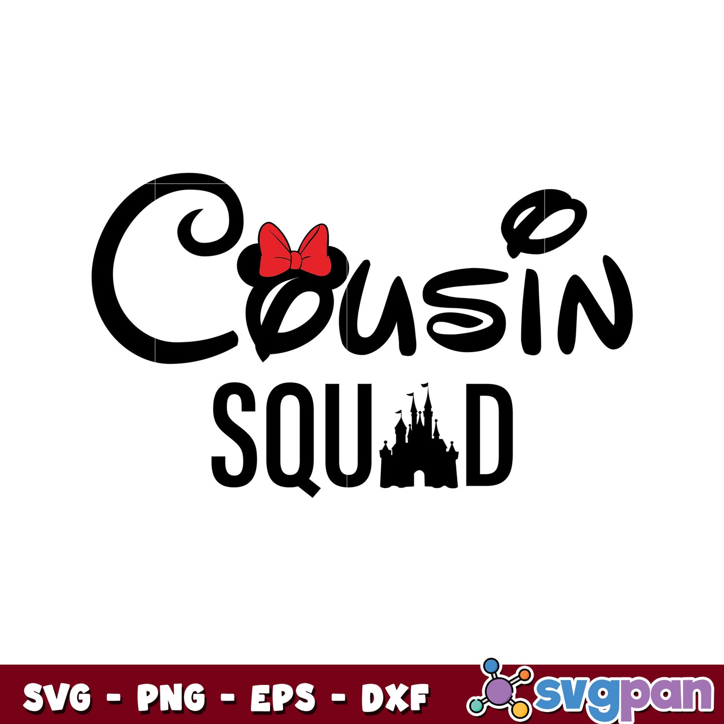 Minnie castle cousin squad svg, cousin squad svg, mickey castle svg