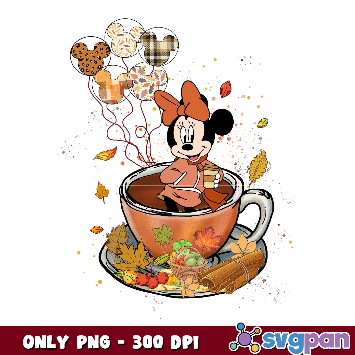 Minnie disney coffee png, disney minnie mouse png, disney coffee png