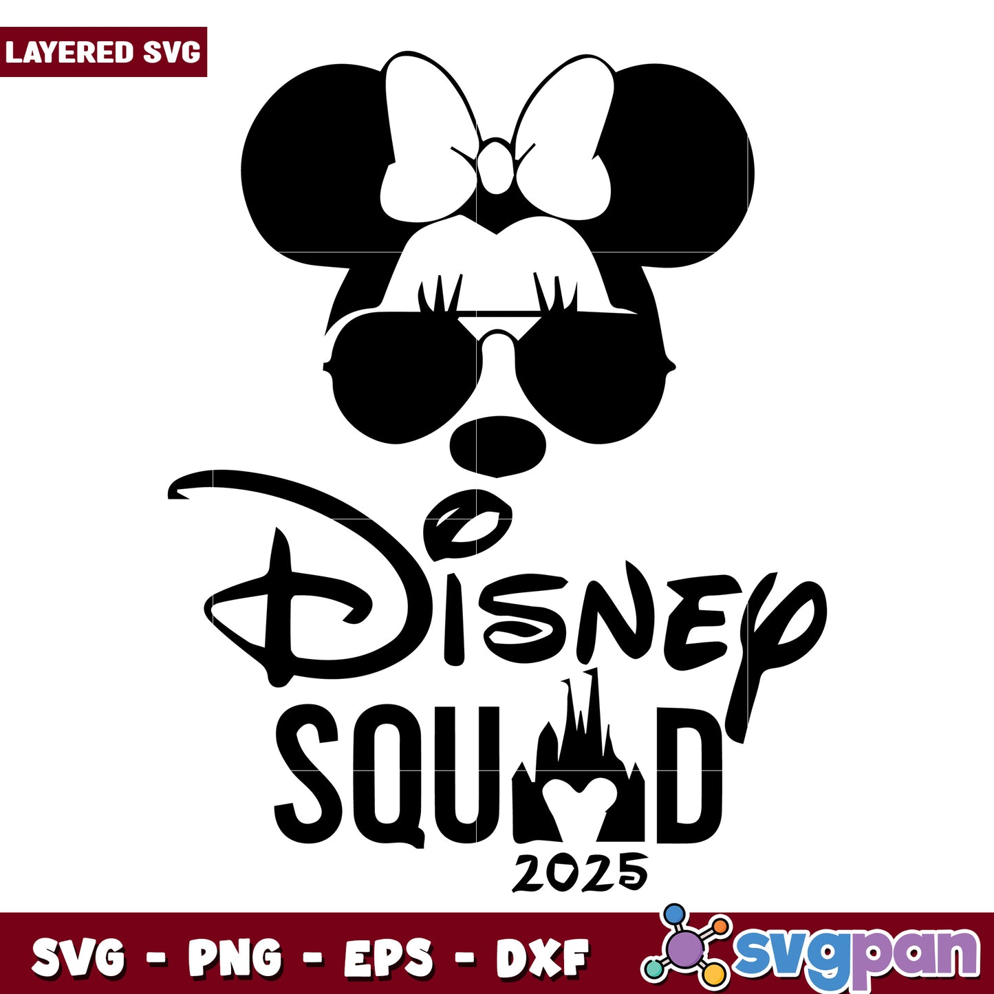 Minnie disney squad svg, disney and characters svg, disney cartoons svg
