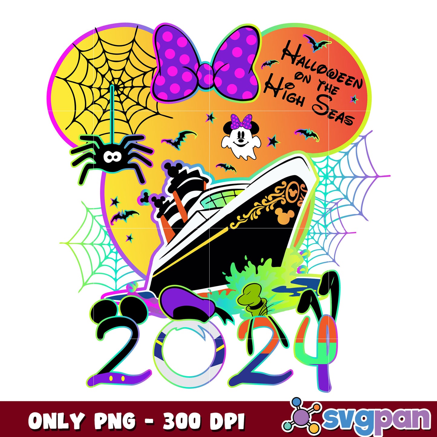 Minnie halloween on the high seas png, minnie halloween png