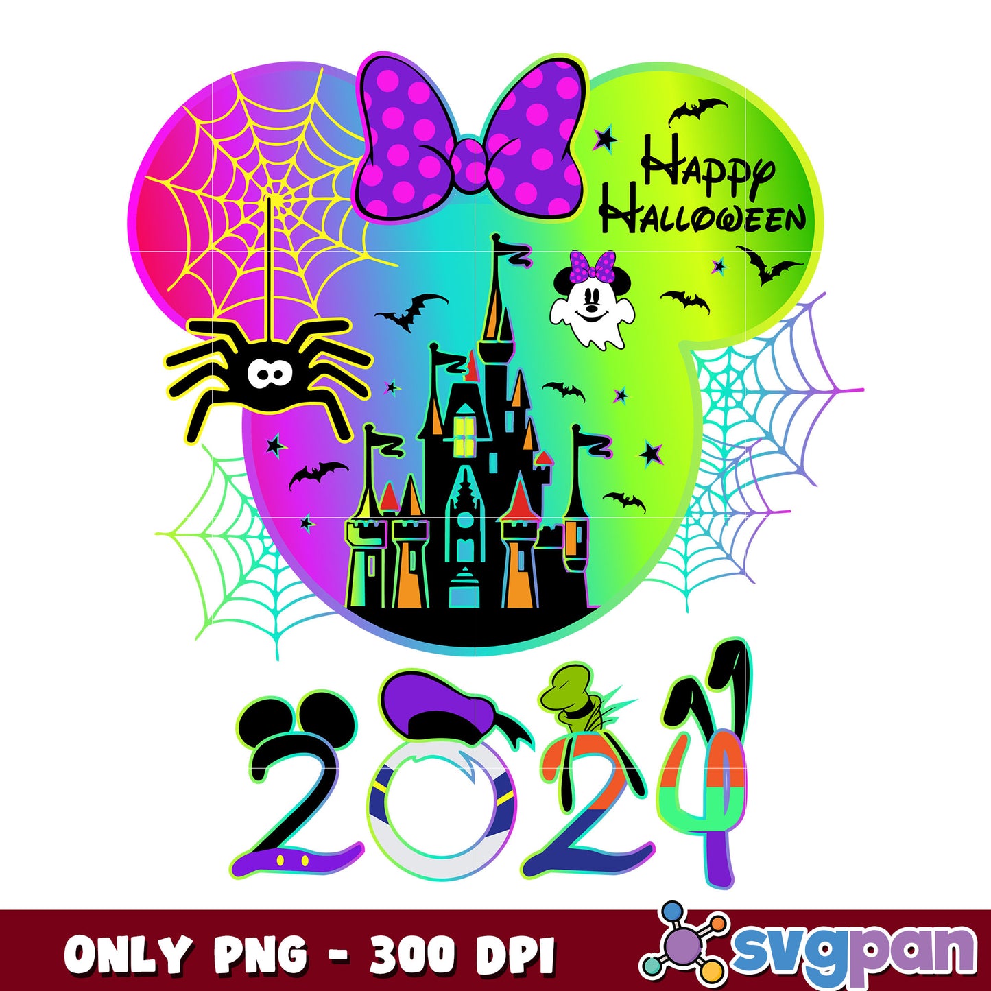 Minnie happy halloween png, happy birthday minnie mouse png