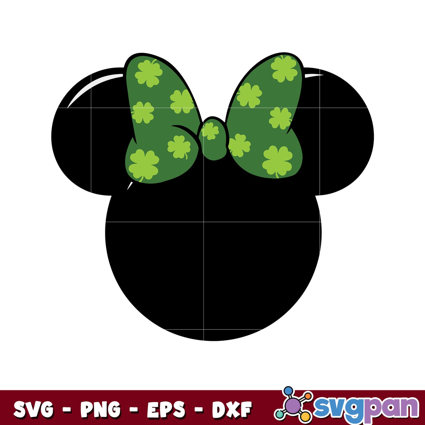 Minnie head patrick's day design svg, minnie mouse svg
