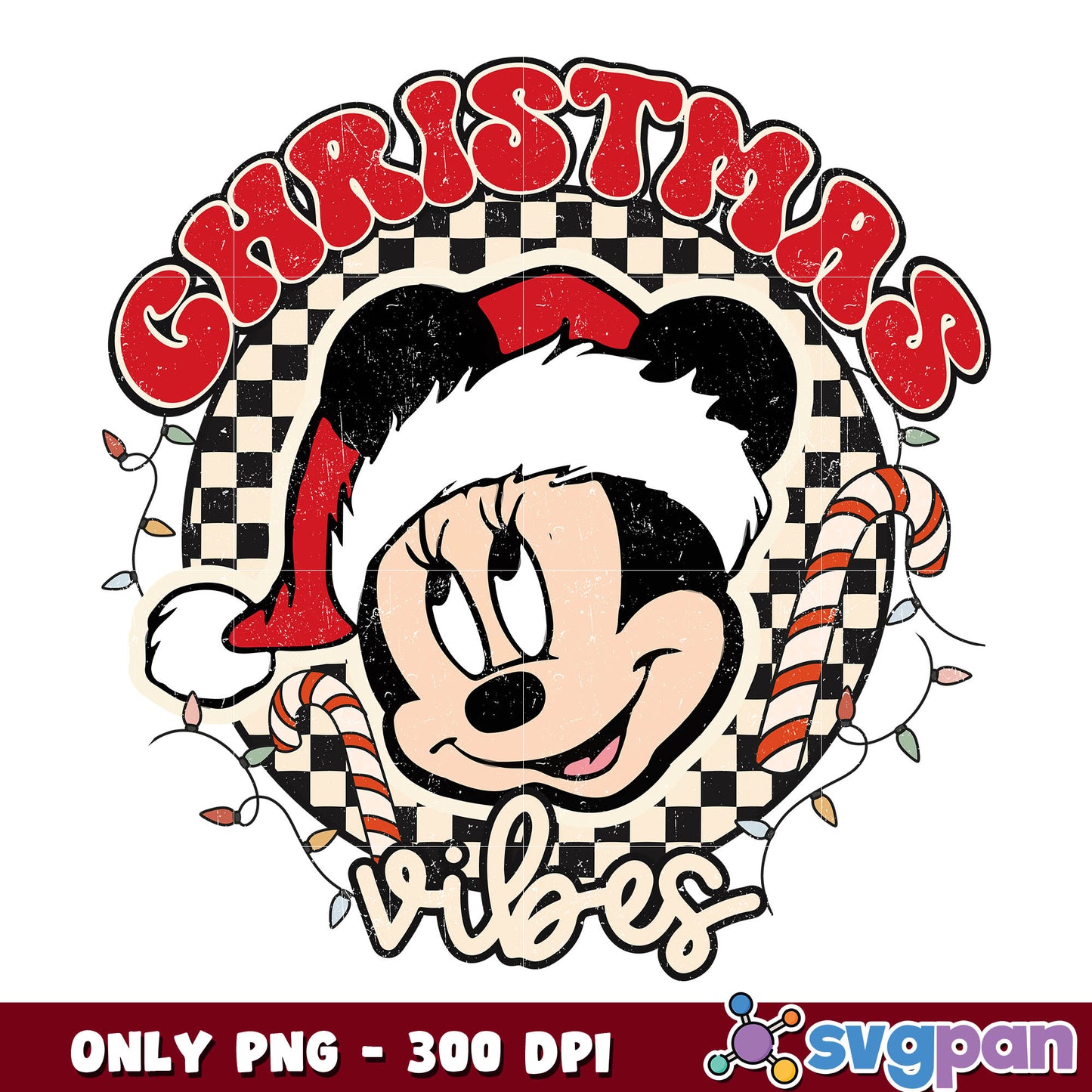 Minnie mouse chrismas vibes png