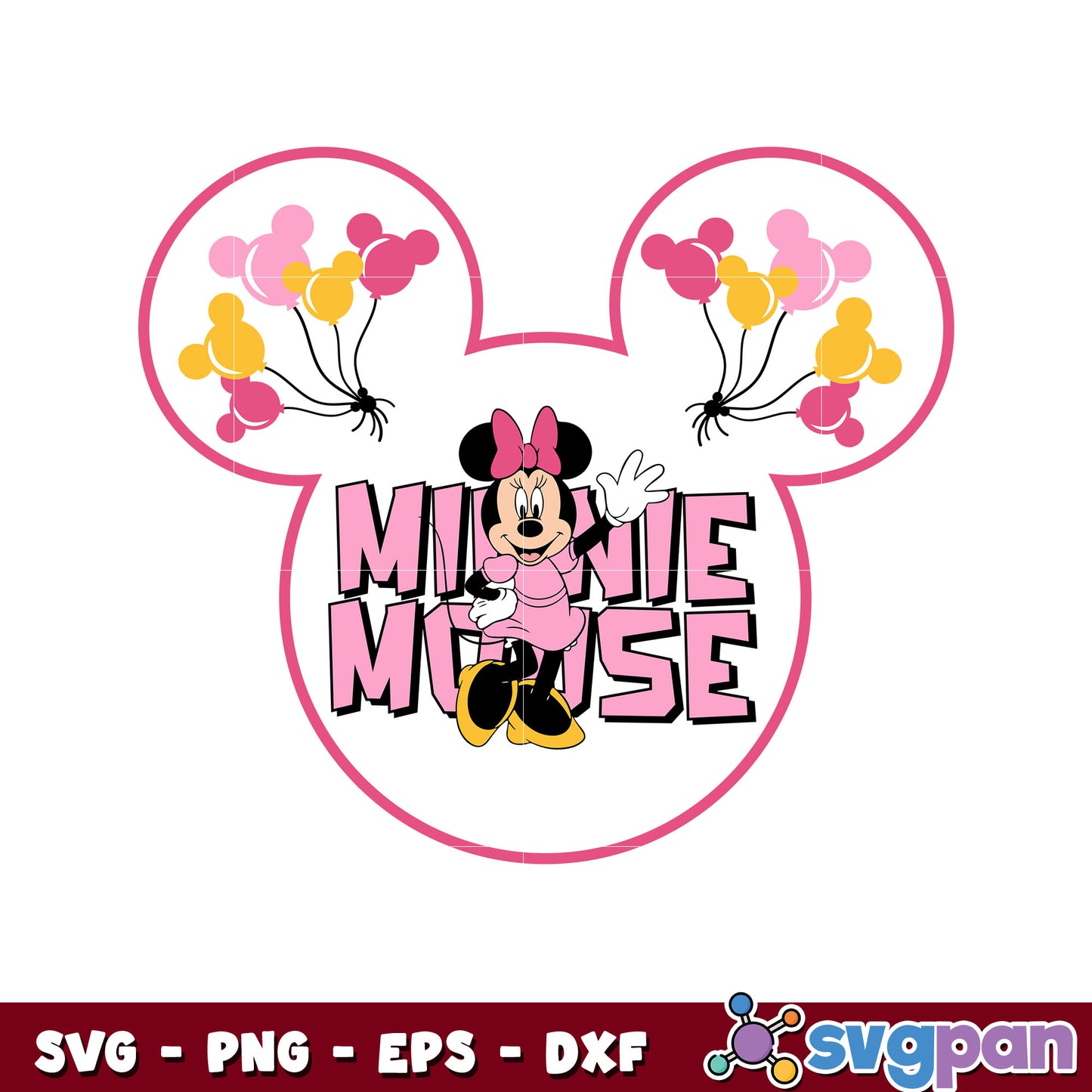 Minnie mouse disney mickey design svg, pink minnie mouse svg