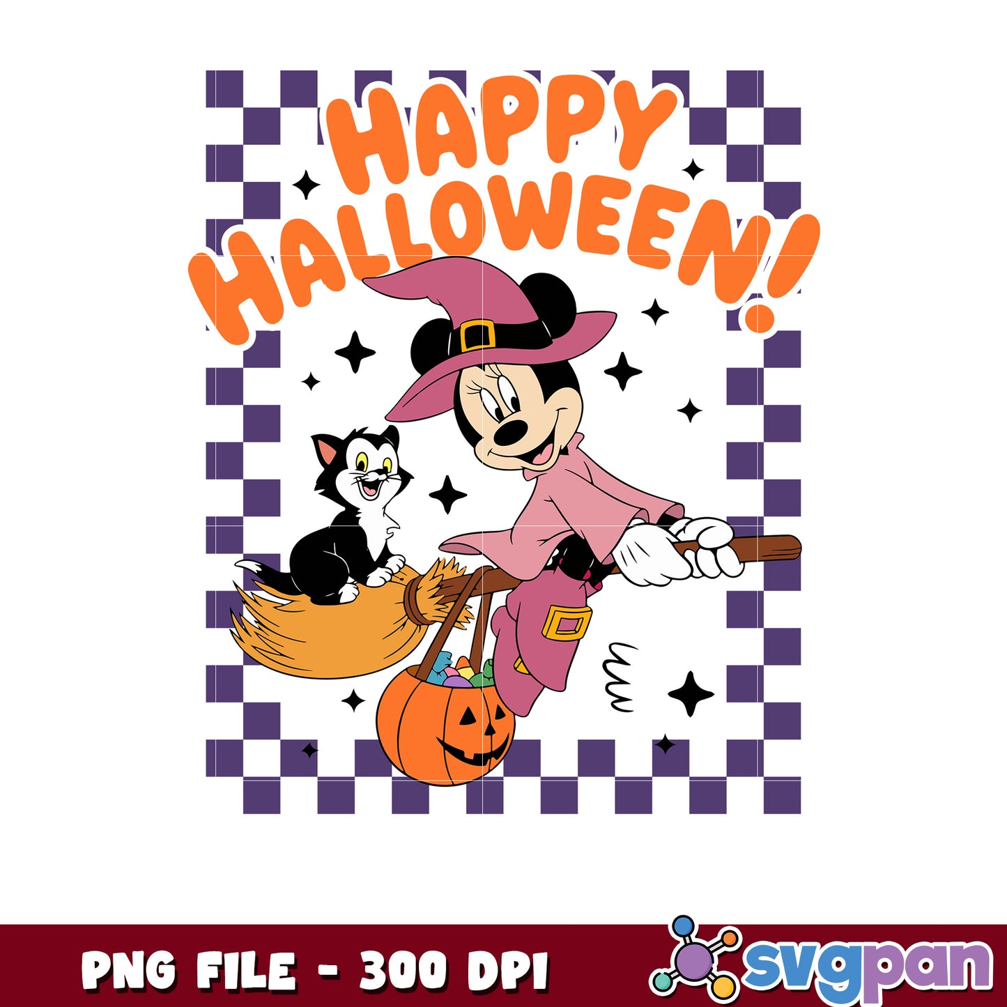 Minnie mouse happy halloween png, halloween candy png, halloween mickey png