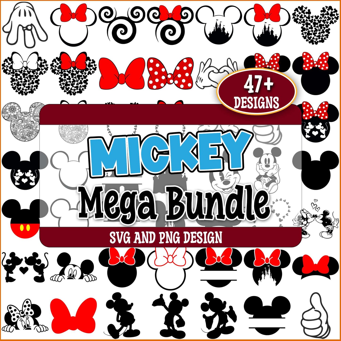 Minnie red bow svg bundle