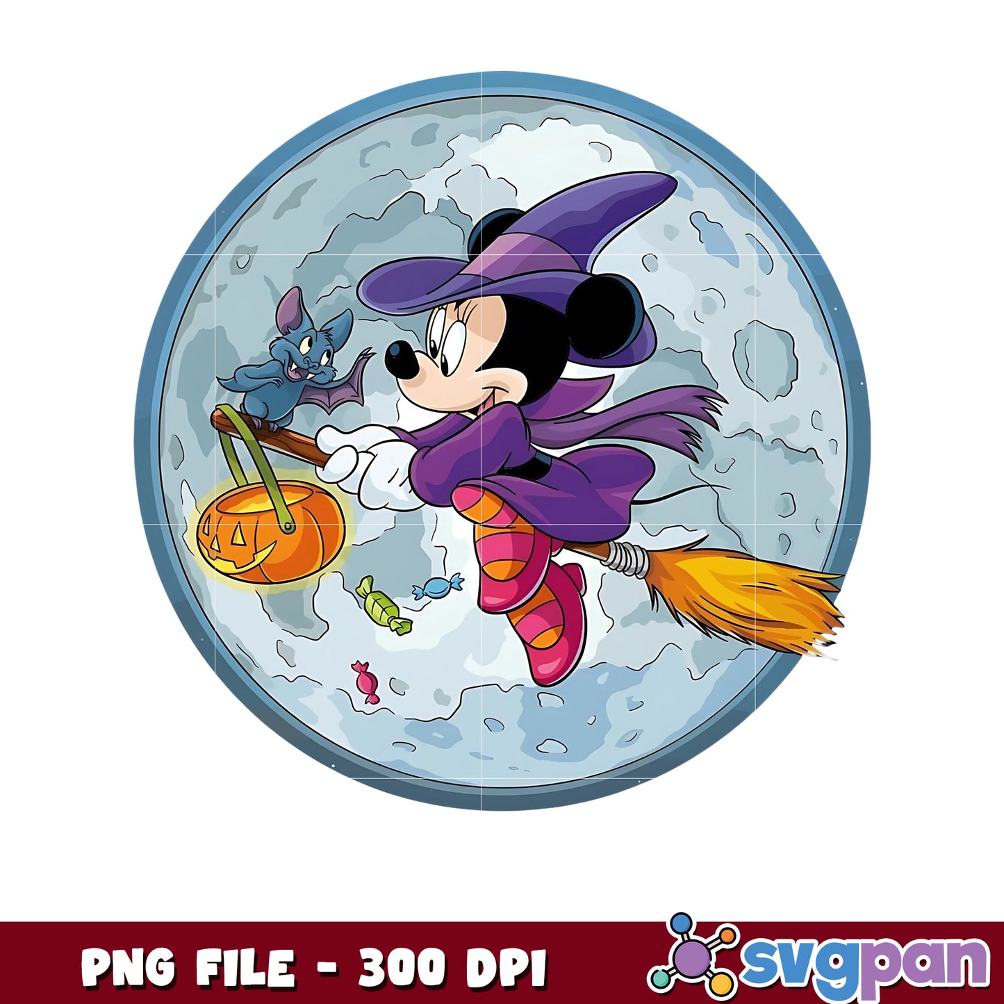 Minnie witch png, halloween png, halloween cartoon png
