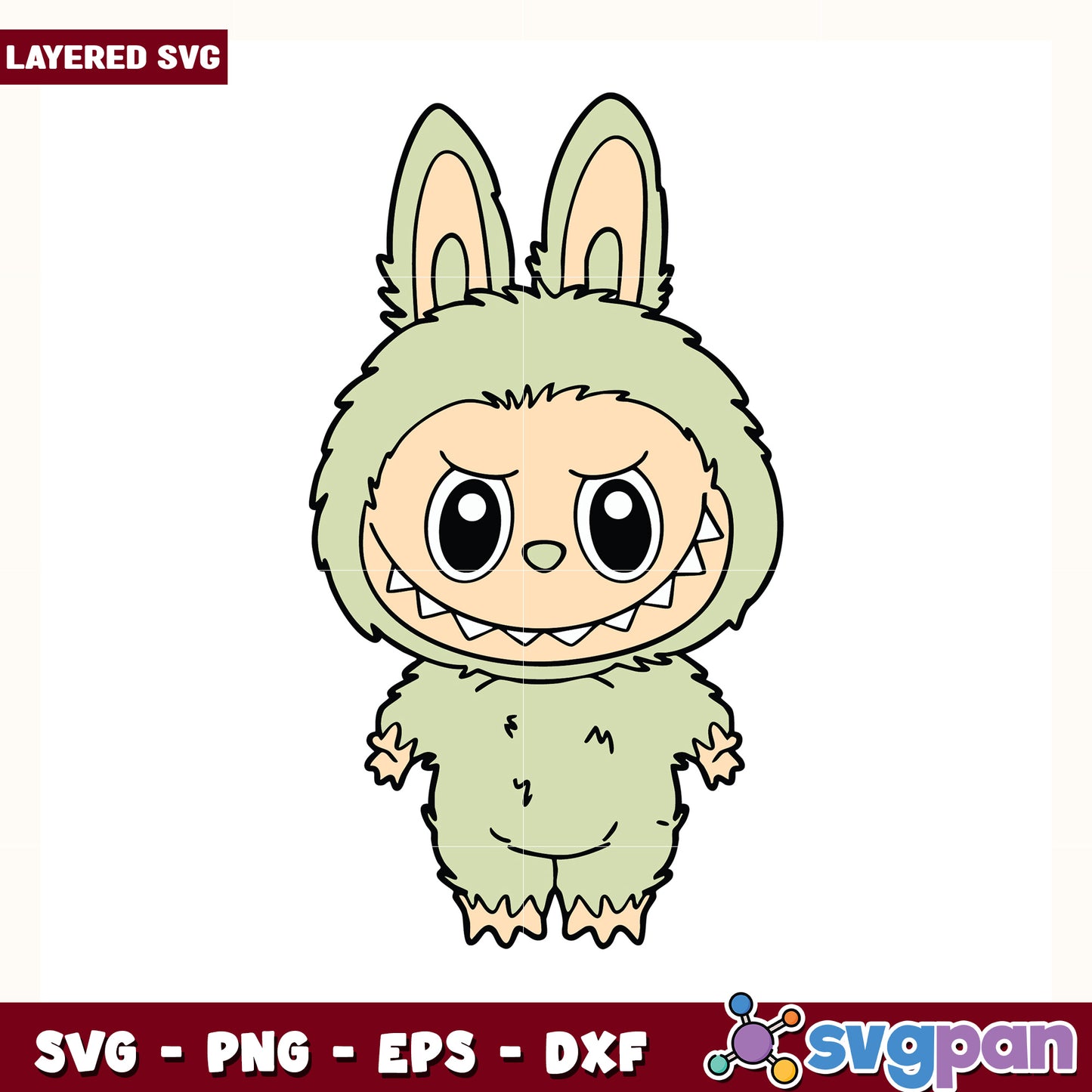 Mint green labubu design svg, cute labubu svg, popmart labubu svg