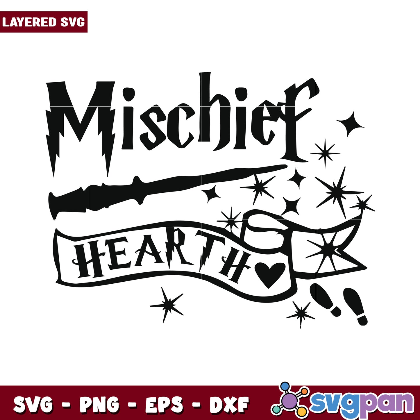 Mischief Hearth SVG design for art projects, perfect for crafting