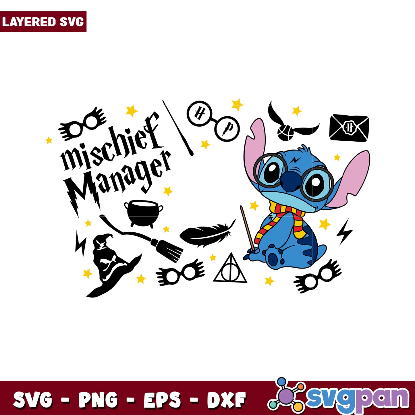 Mischief Manager Design with Cute Character, Perfect for DIY Crafts