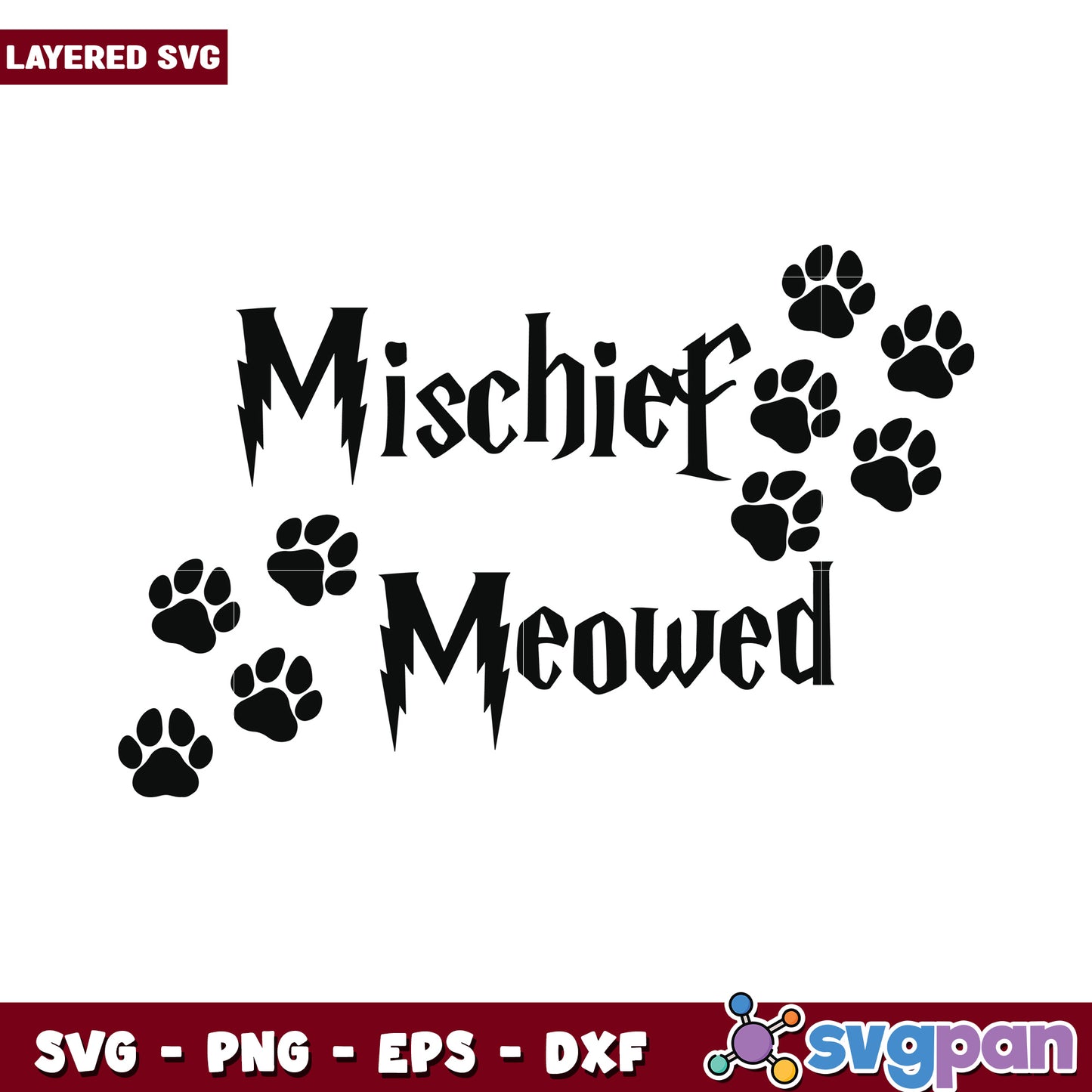Mischief Meowed design for cat lovers, perfect for creative projects
