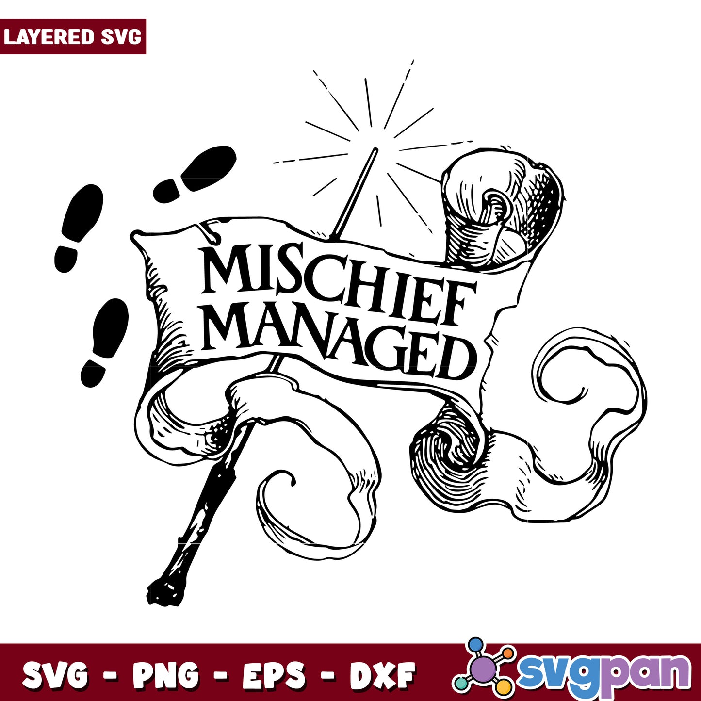 Mischief managed svg, marauder’s map quote svg, harry potter magic design svg