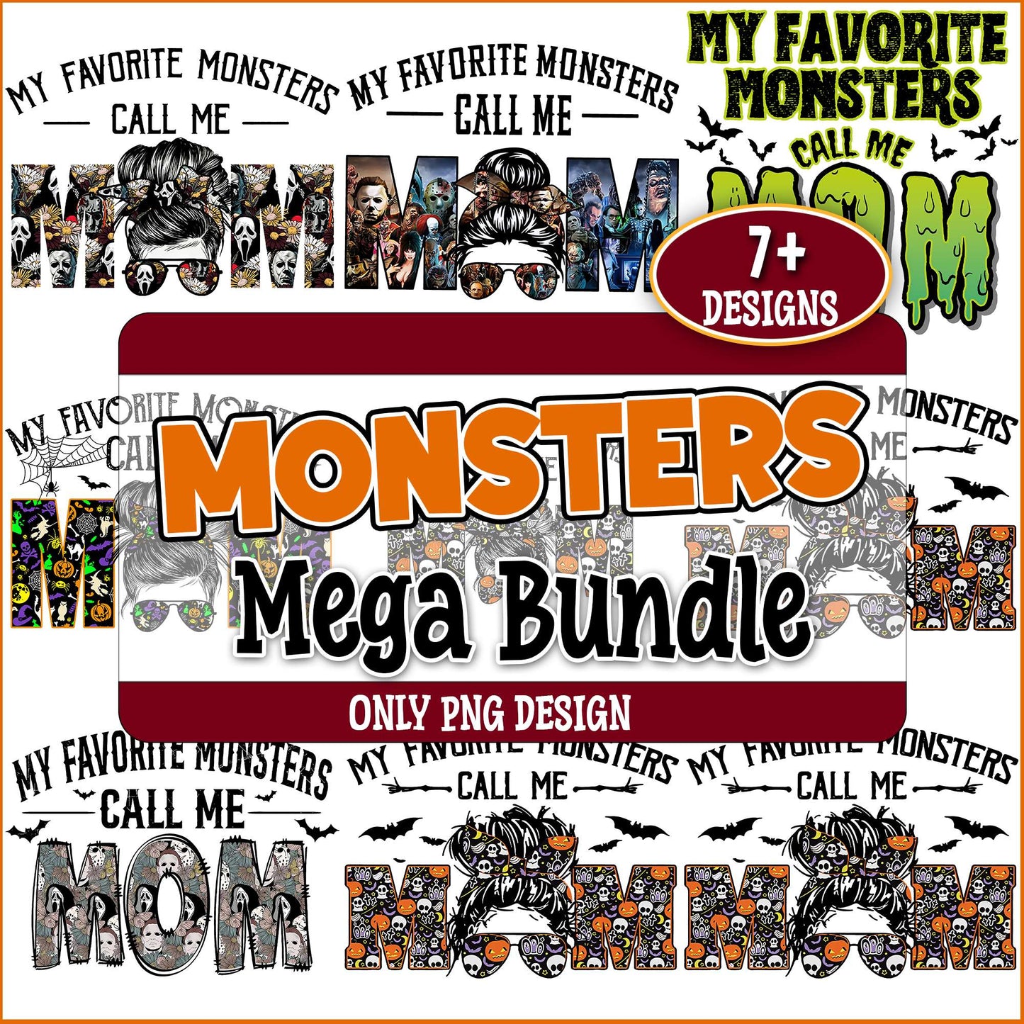 Mom of monsters png bundle