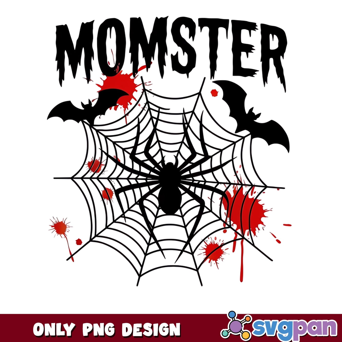 Momster Halloween PNG, Spooky Mom Spider Web PNG, Halloween PNG