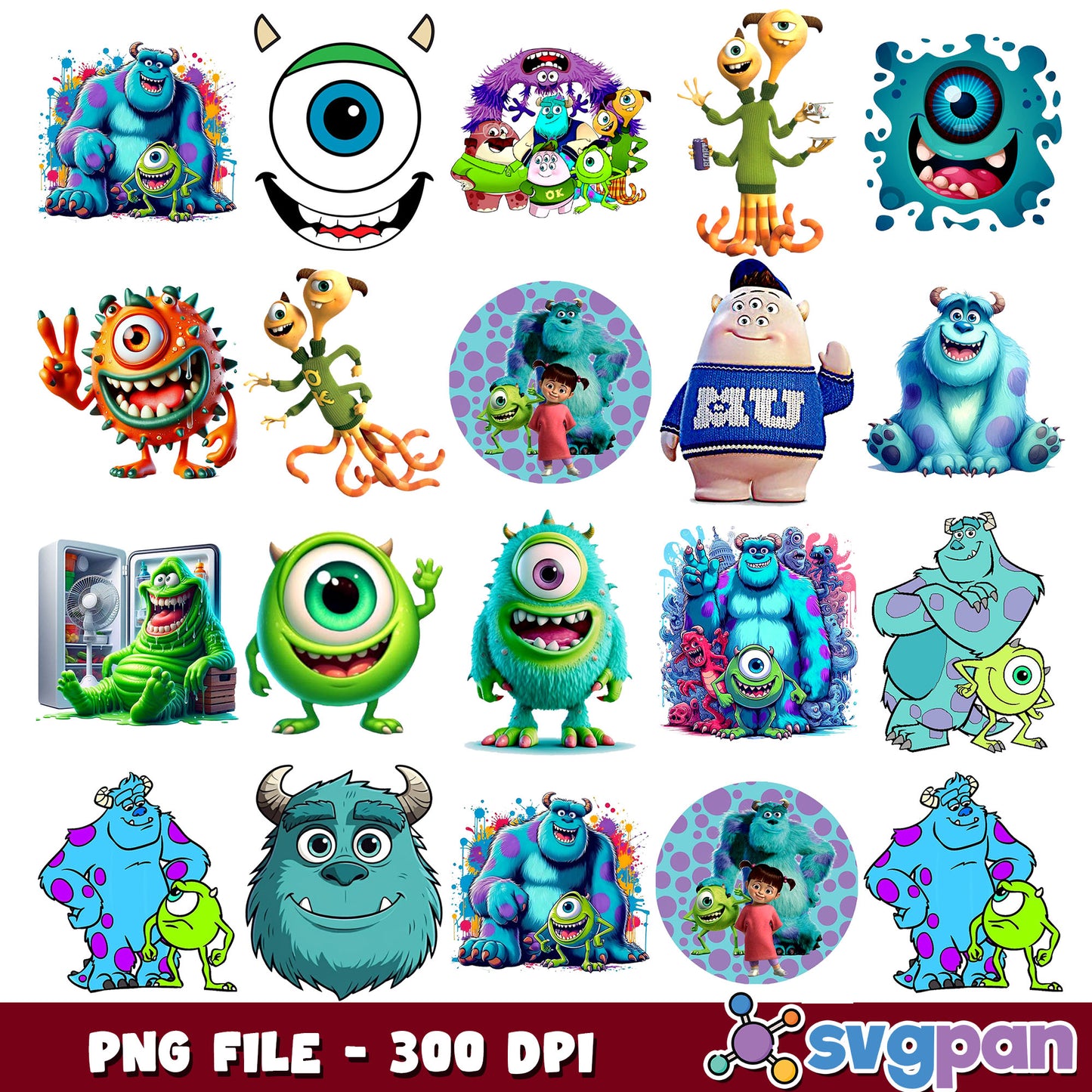 Monster inc pixar png bundle