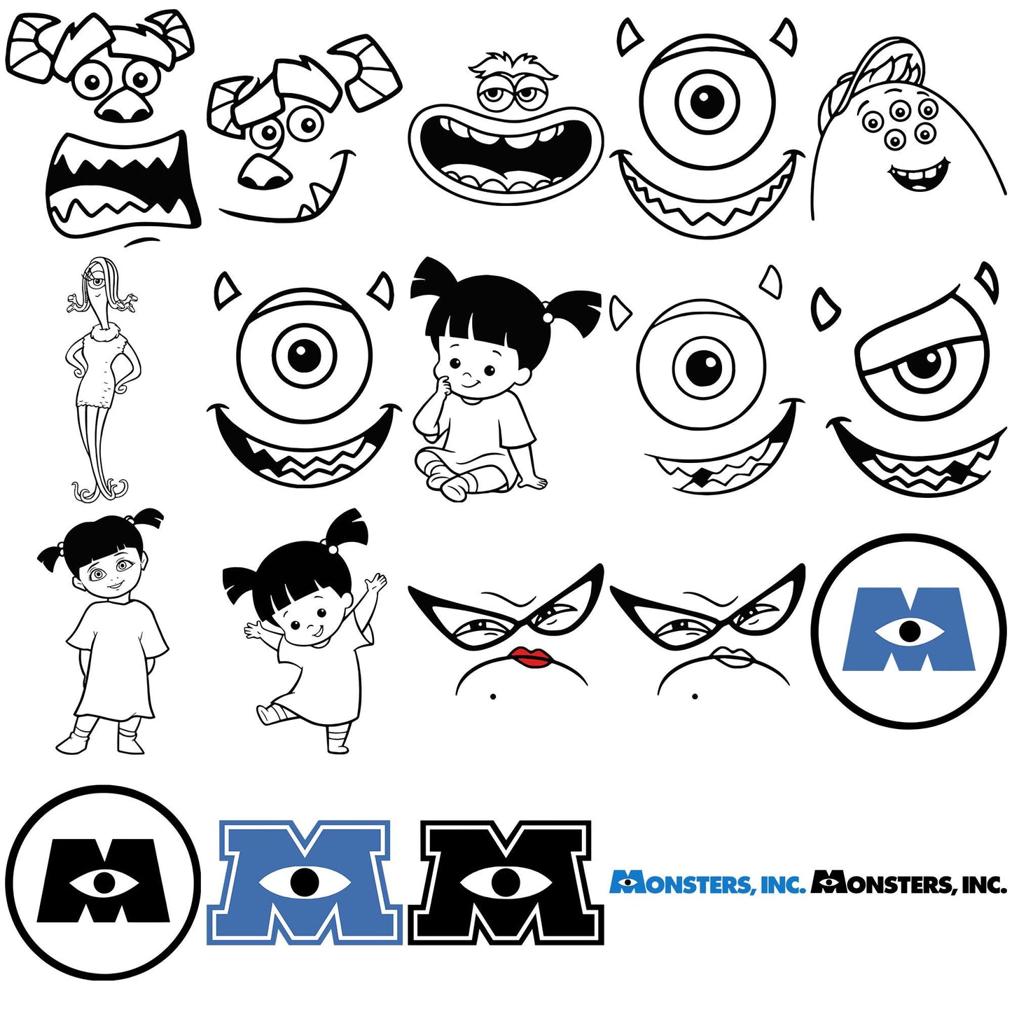 Monster set svg bundle, monster inc svg, monster movie svg