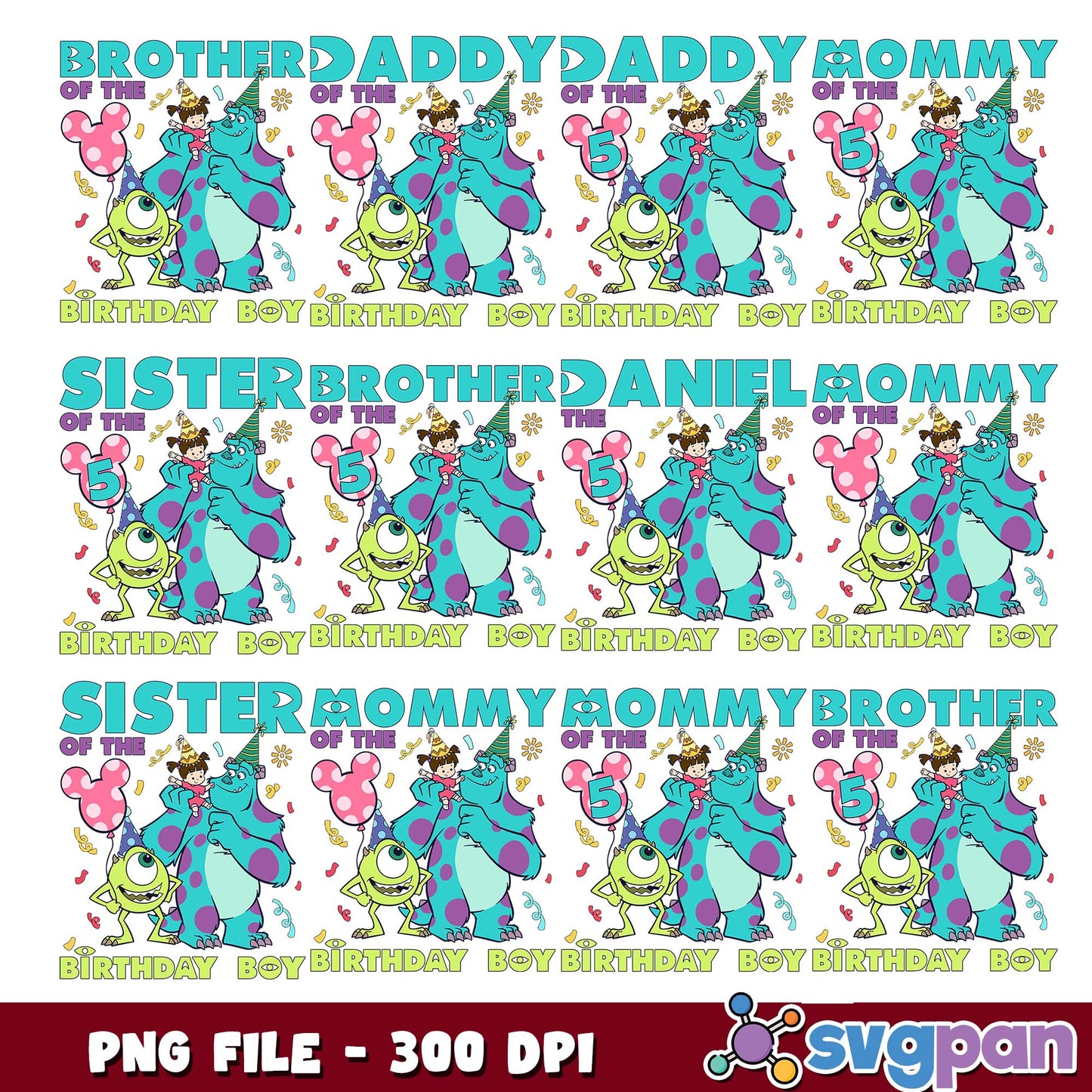 Monsters university birthday png bundle