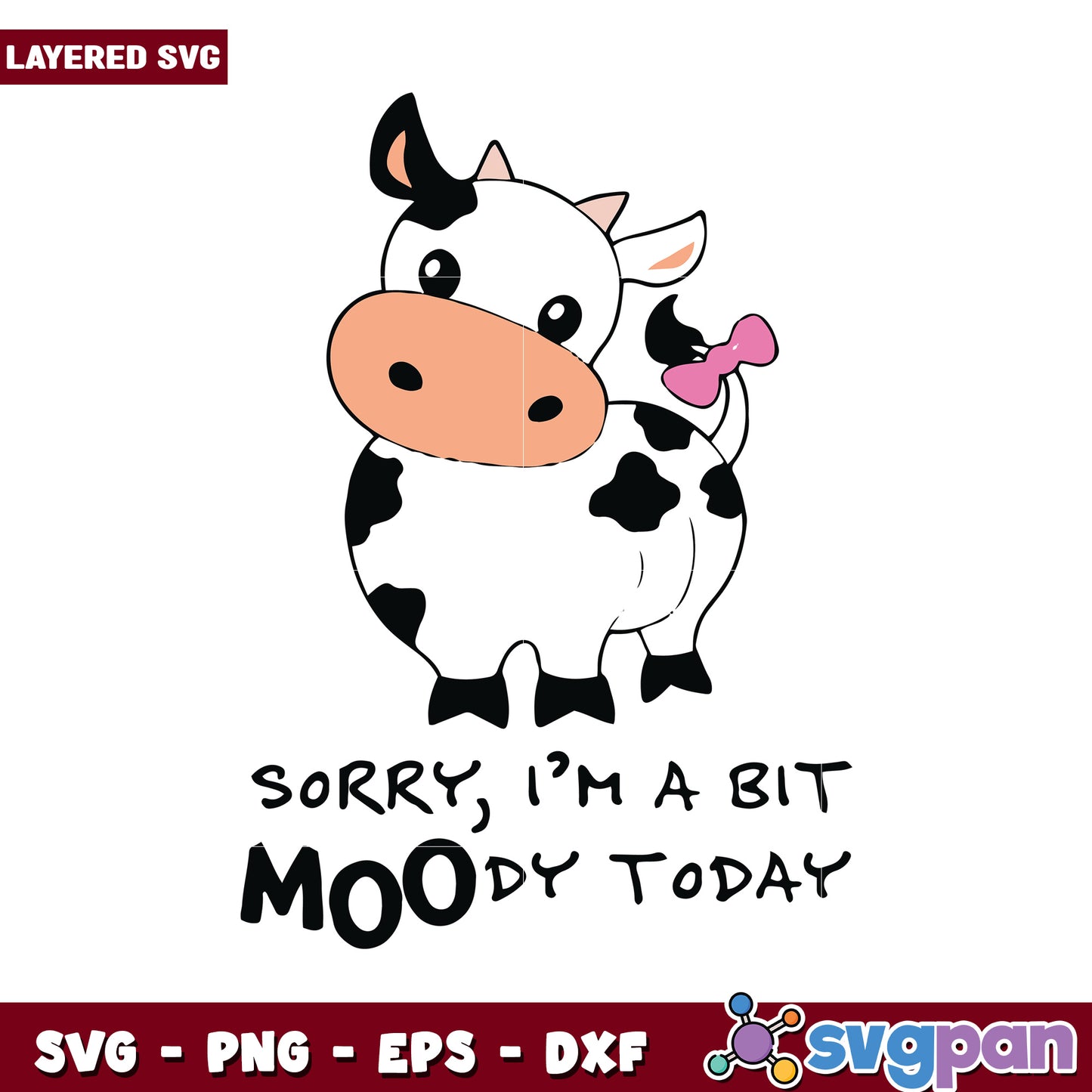 Moody Cow SVG Design for Fun Crafts, Perfect for Animal Lovers