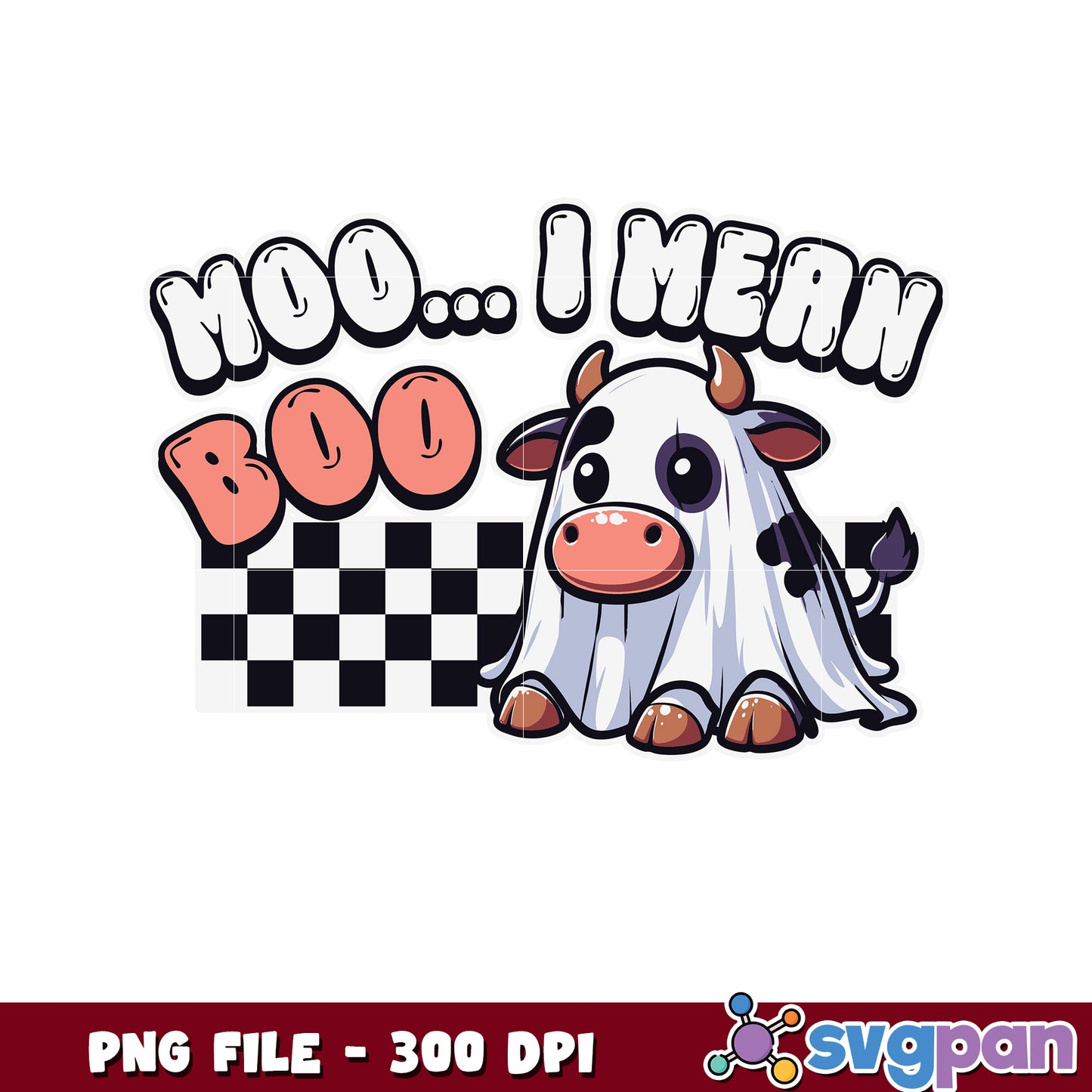 Moo i mean boo png, halloween png, halloween decorations png