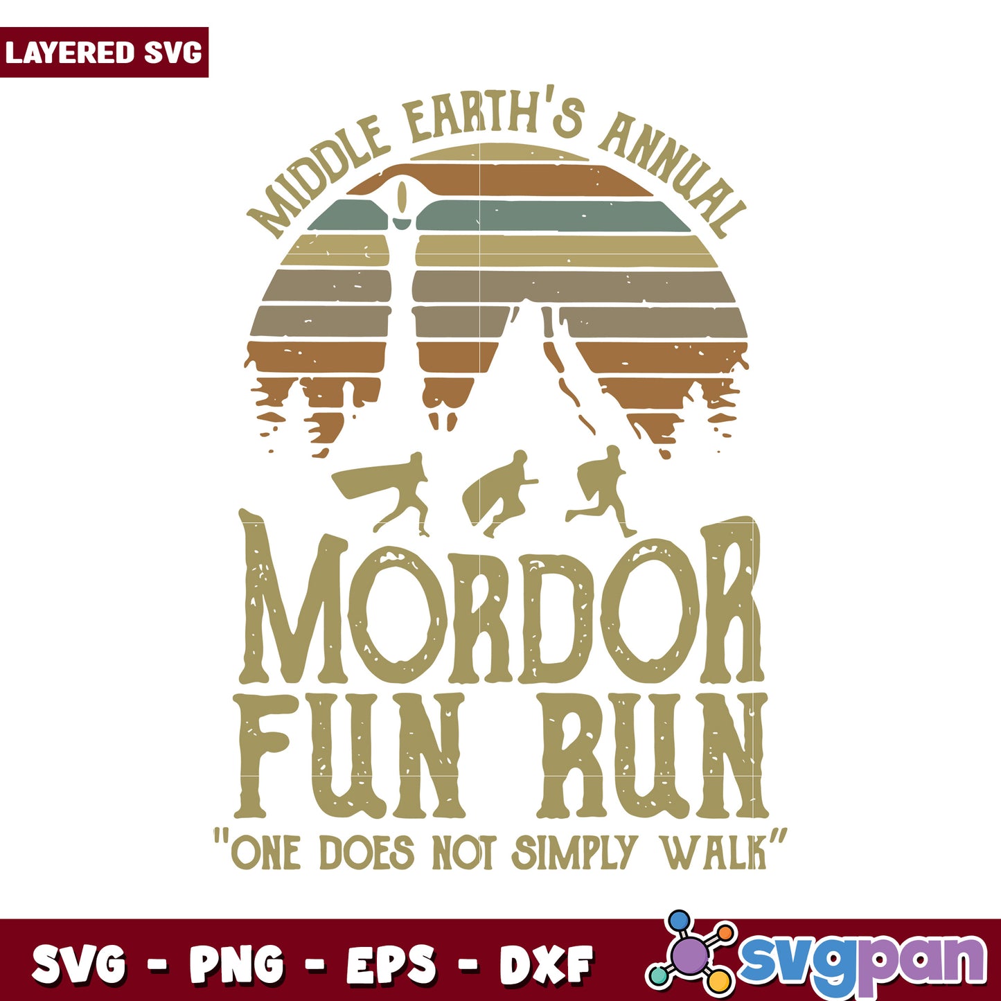 Mordor Fun Run SVG design is perfect for adventure lovers, enjoy a unique racing theme graphic
