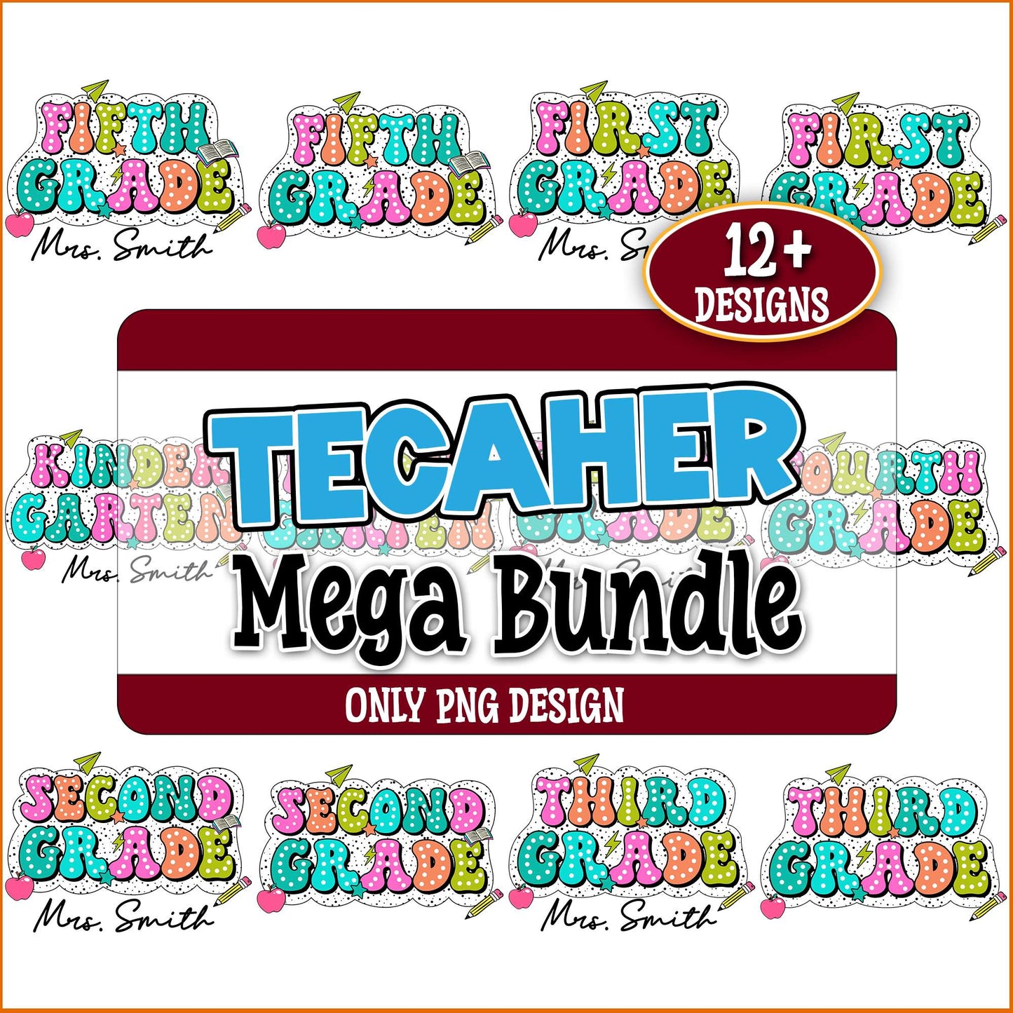 Mrs smith grade png bundle