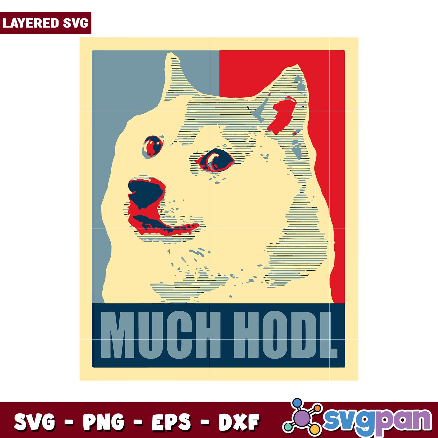 Much HODL Doge Art SVG Design, Perfect for Crypto Enthusiasts