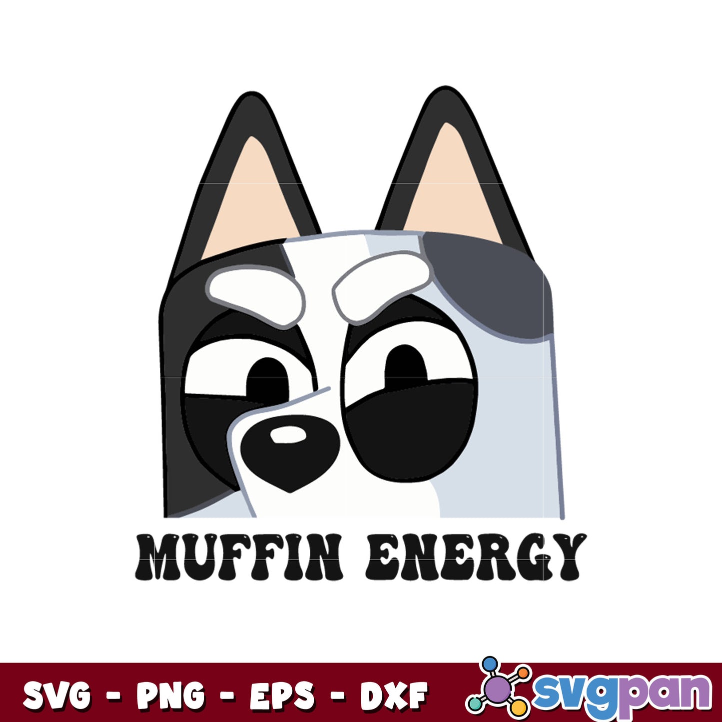 Muffin and bluey energy design svg, muffin bluey svg, cartoon svg