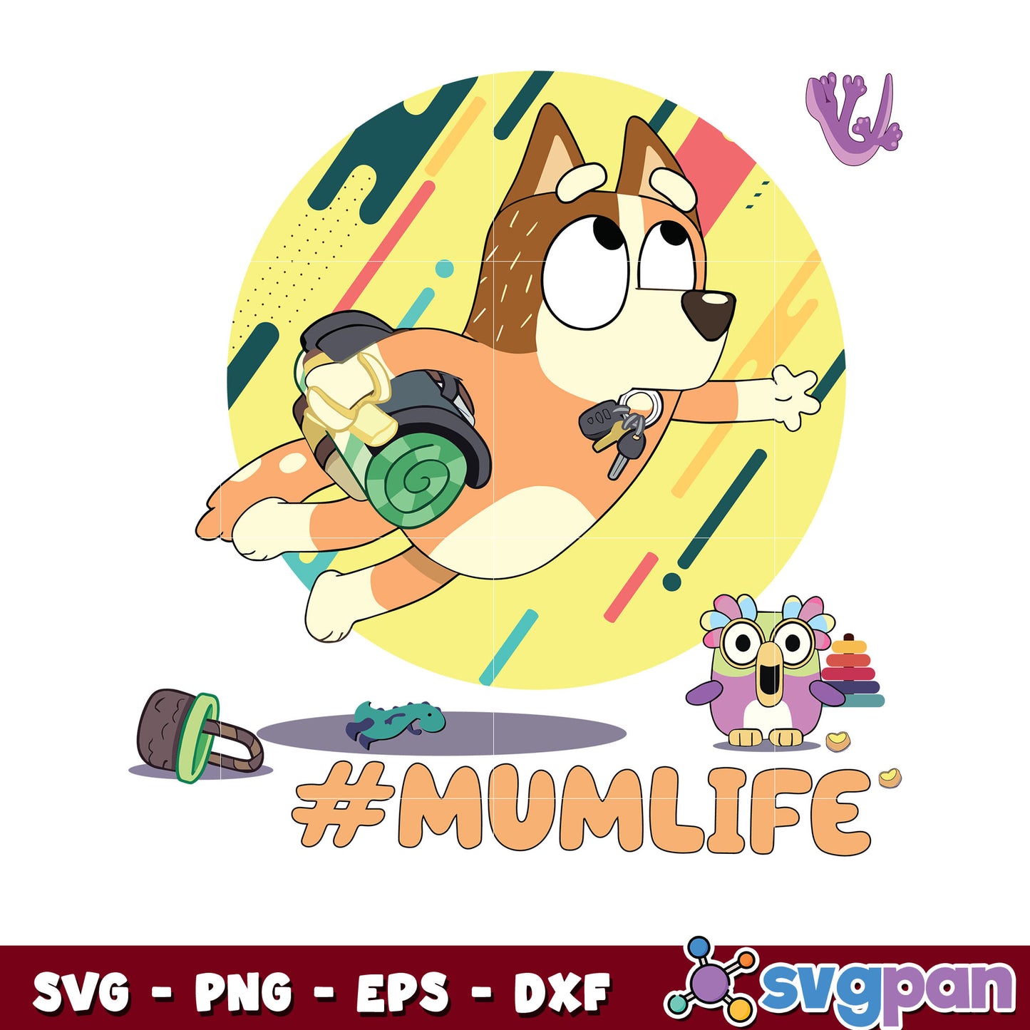 Mum life bluey mom design svg, mommy bingo svg, bluey cartoon svg