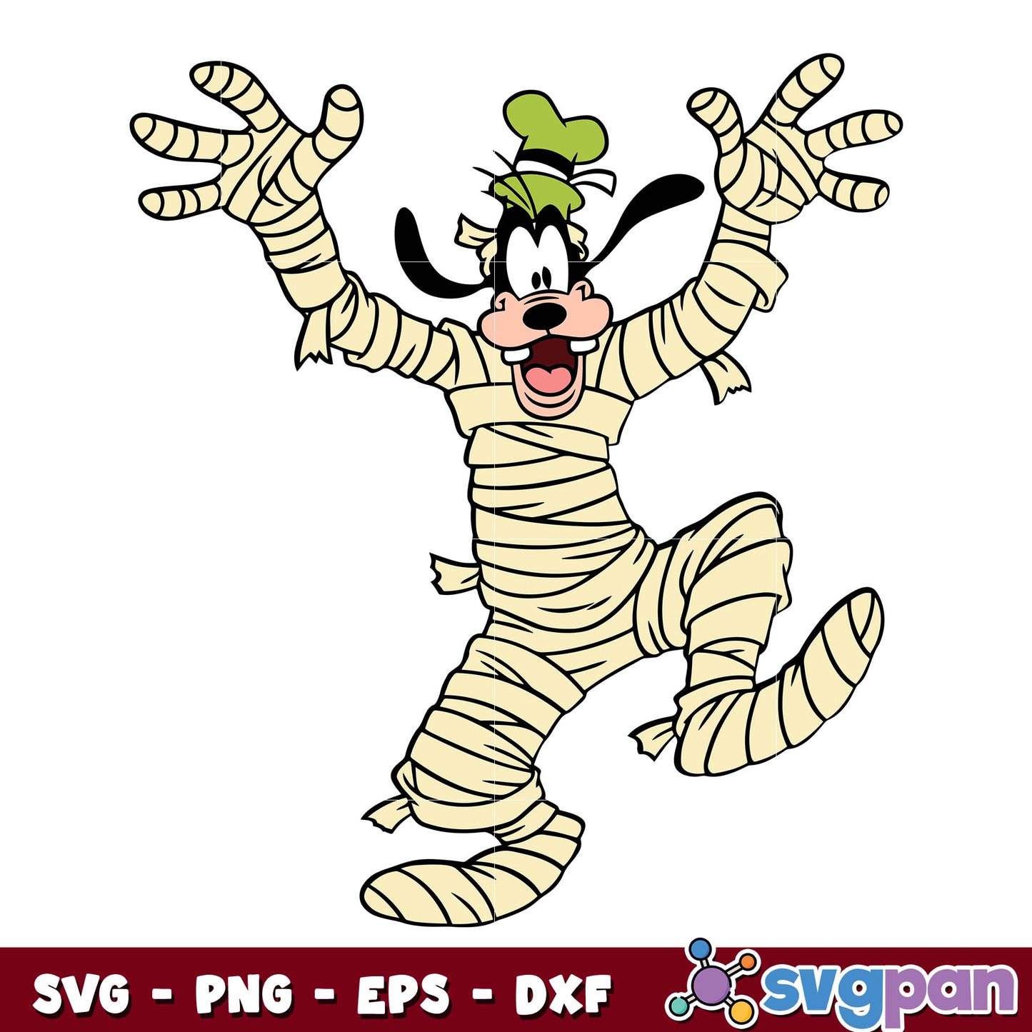Goofy Mummy Svg, Spooky Vibes Svg