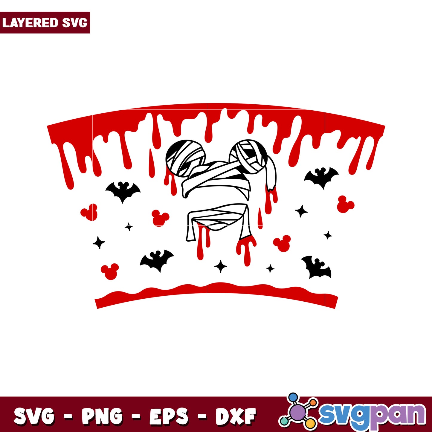 Mummy Mickey Halloween SVG design, perfect for spooky crafts