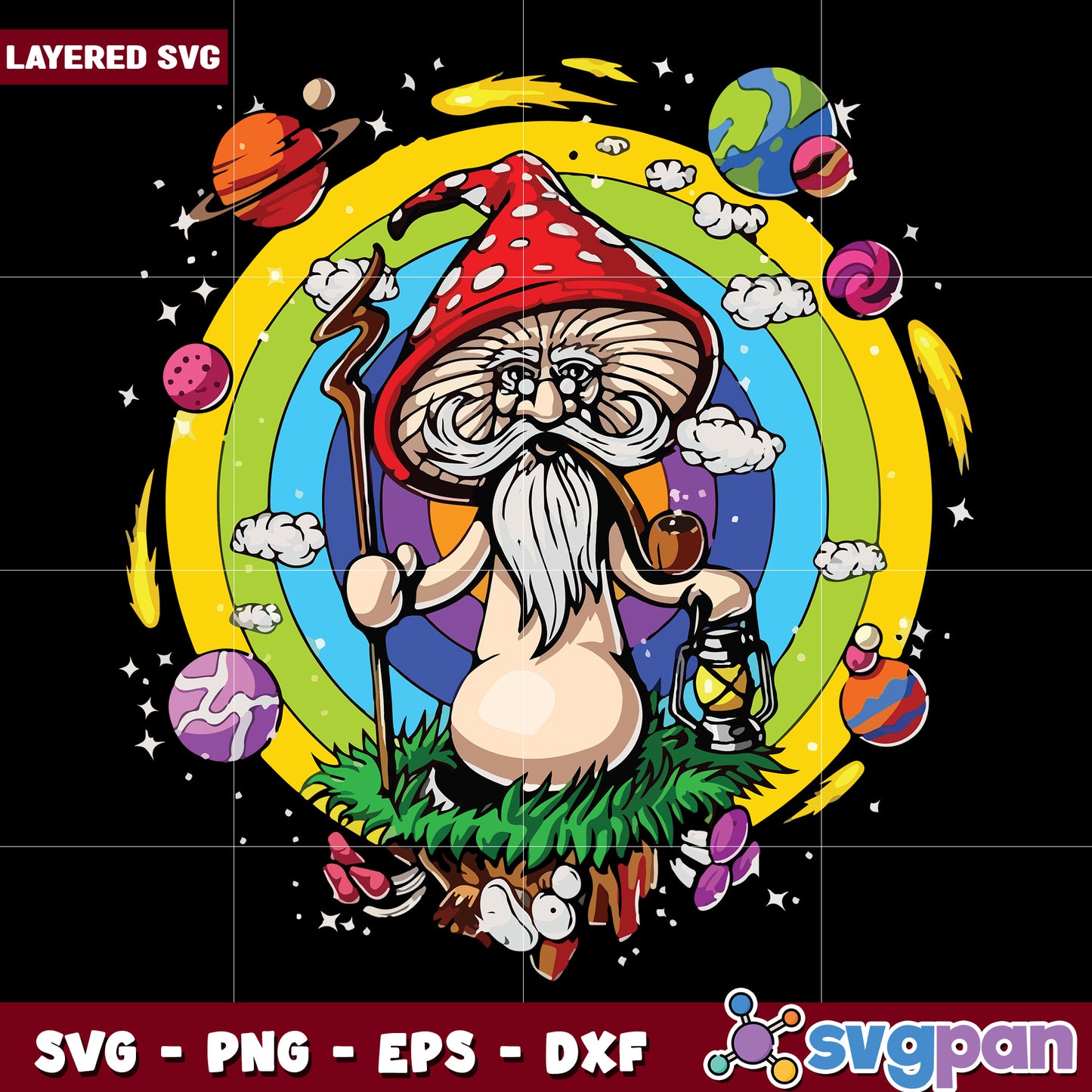 Mushroom man svg, happy halloween svg, spooky season svg