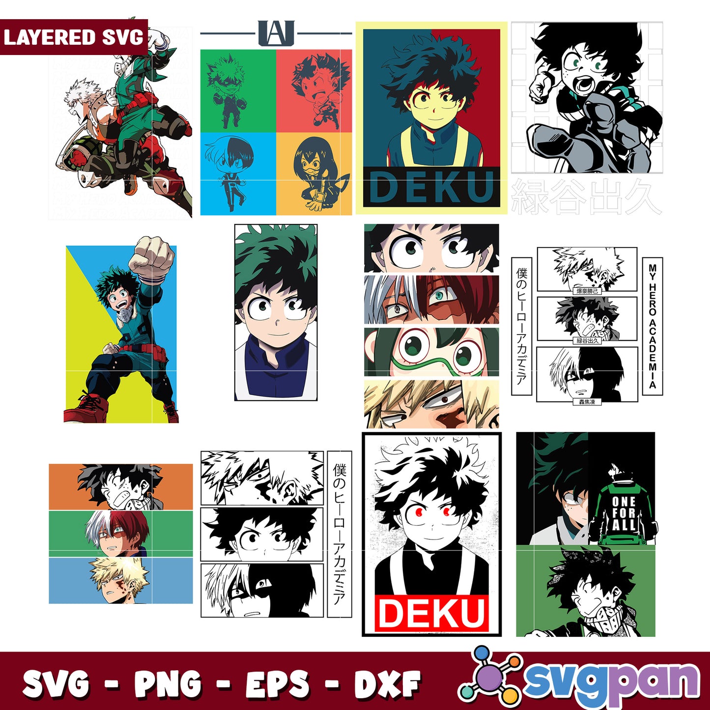 My Hero Academia SVG Bundle Deku & Friends