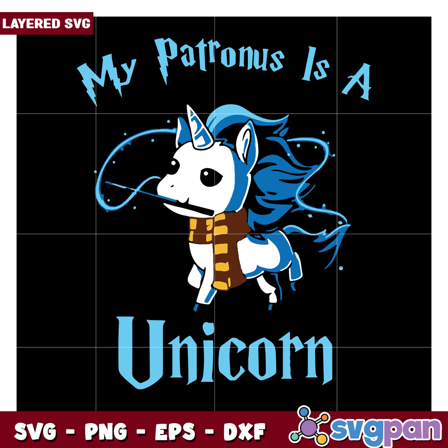 My Patronus Is A Unicorn Layered SVG Design, Perfect For Crafts