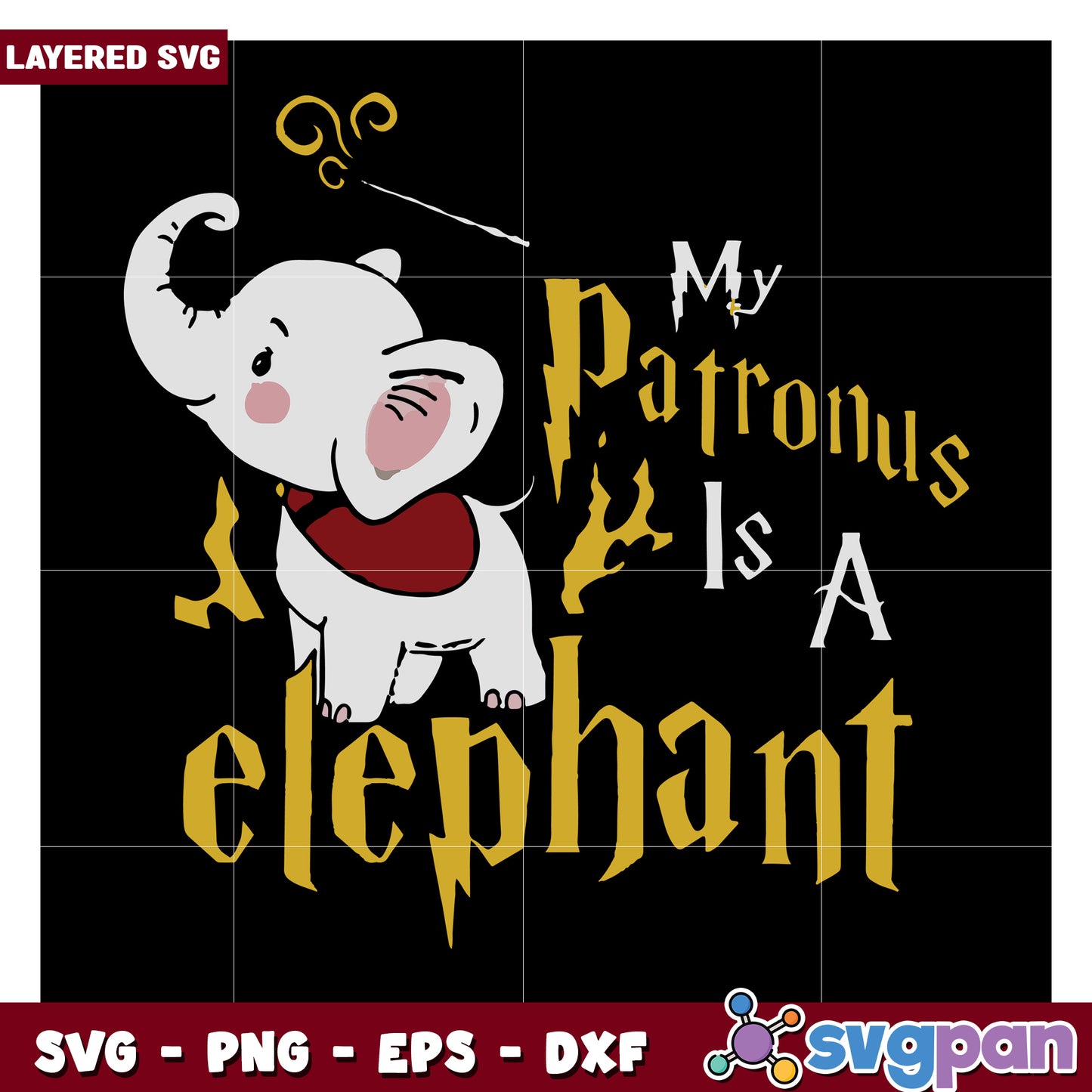 My Patronus Is An Elephant SVG Design, Perfect For Craft Projects